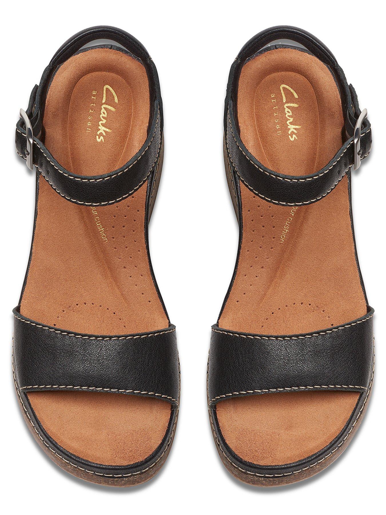 Leather clarks ladies sandals on sale