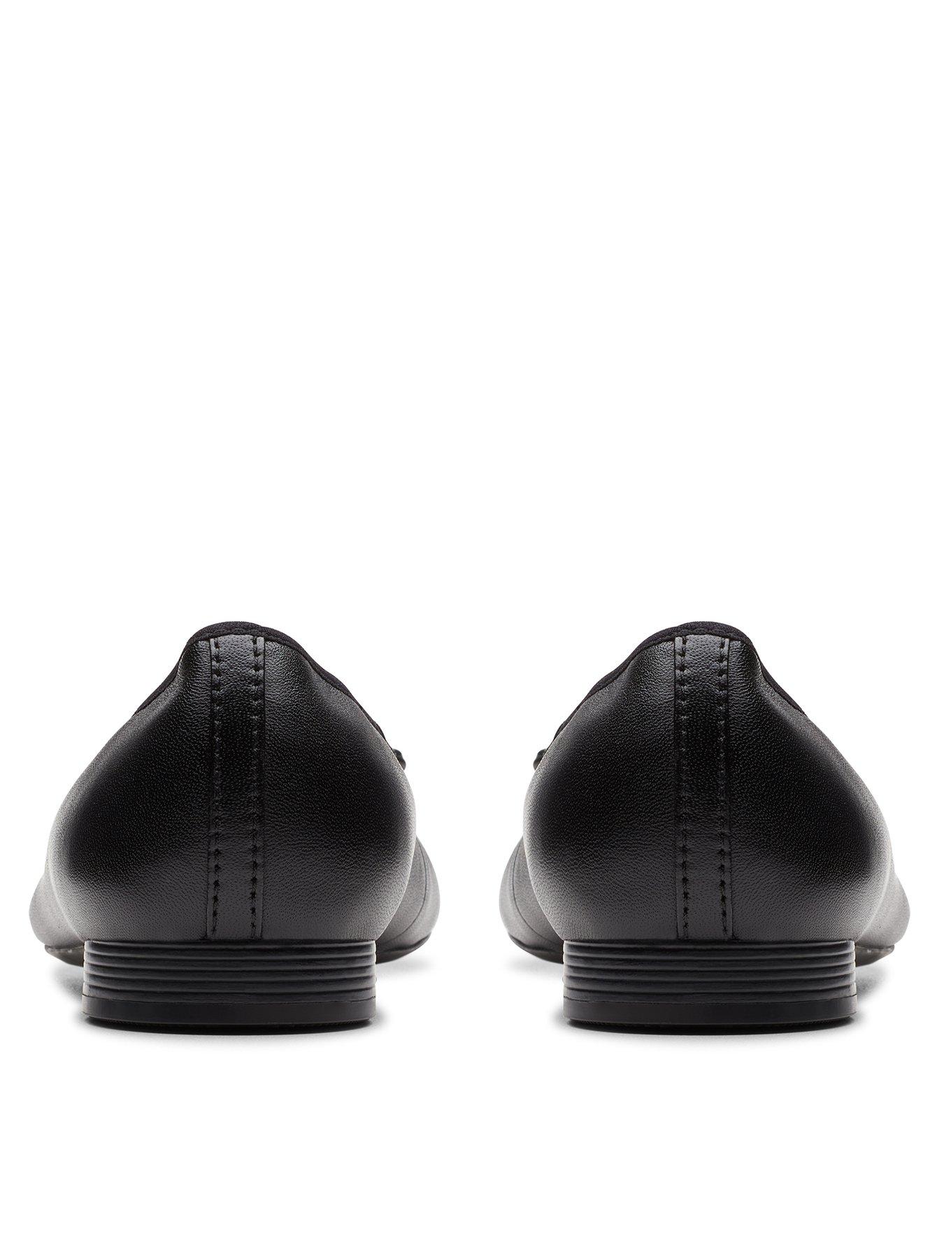 Image 3 of 7 of Clarks Wide Fit Loreleigh Rae Leather Ballerina - Black
