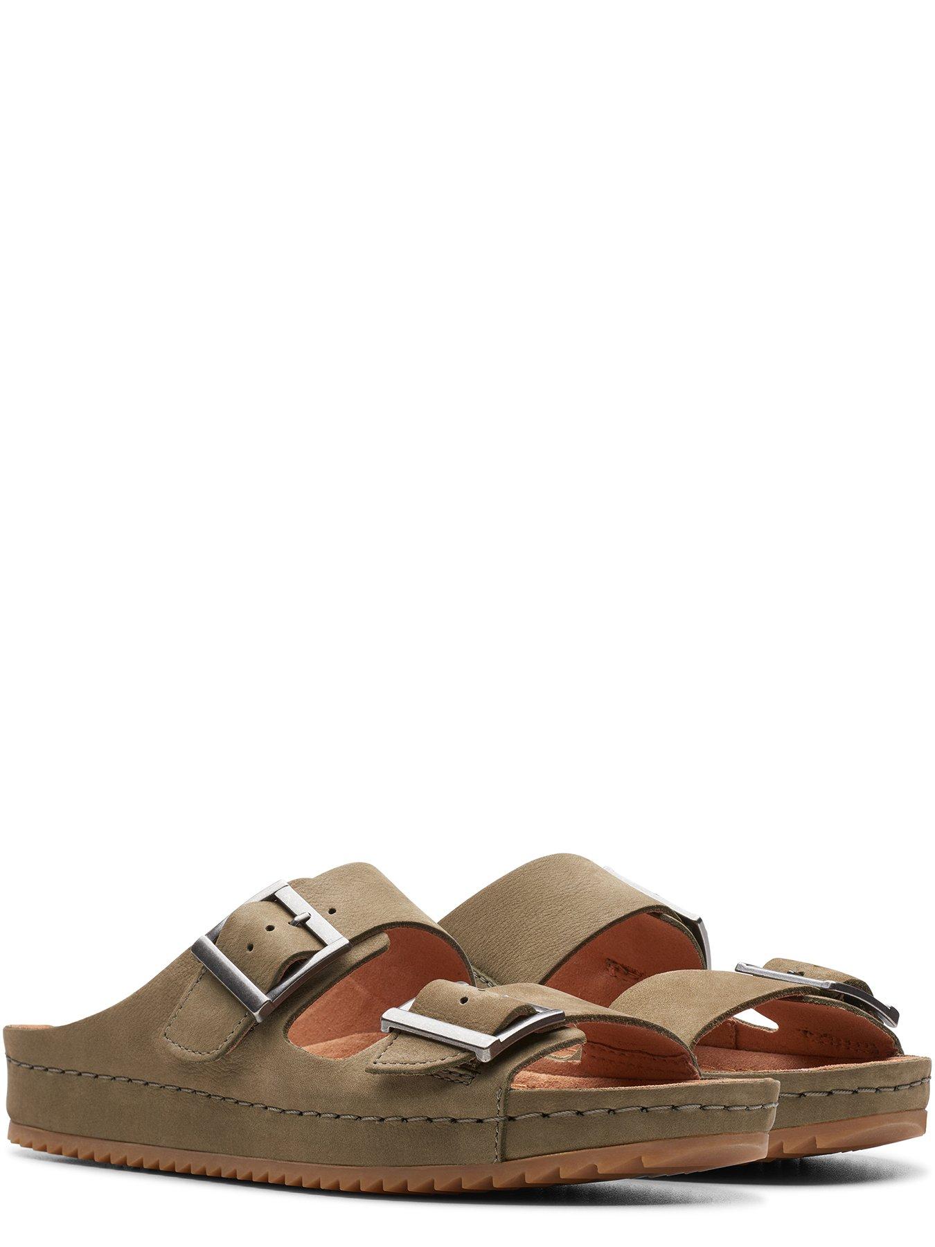 Clarks Brookleigh Sun Nubuck Double Buckle Sandals Olive very