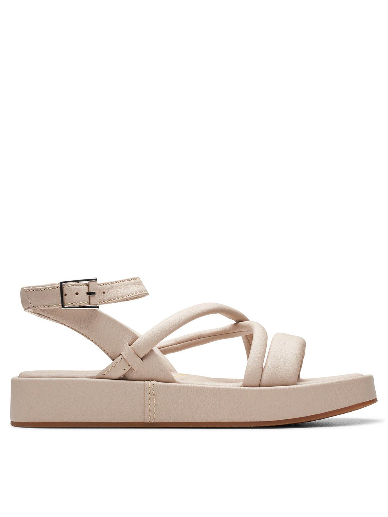 Alda Cross Leather Strappy Sandals Sand