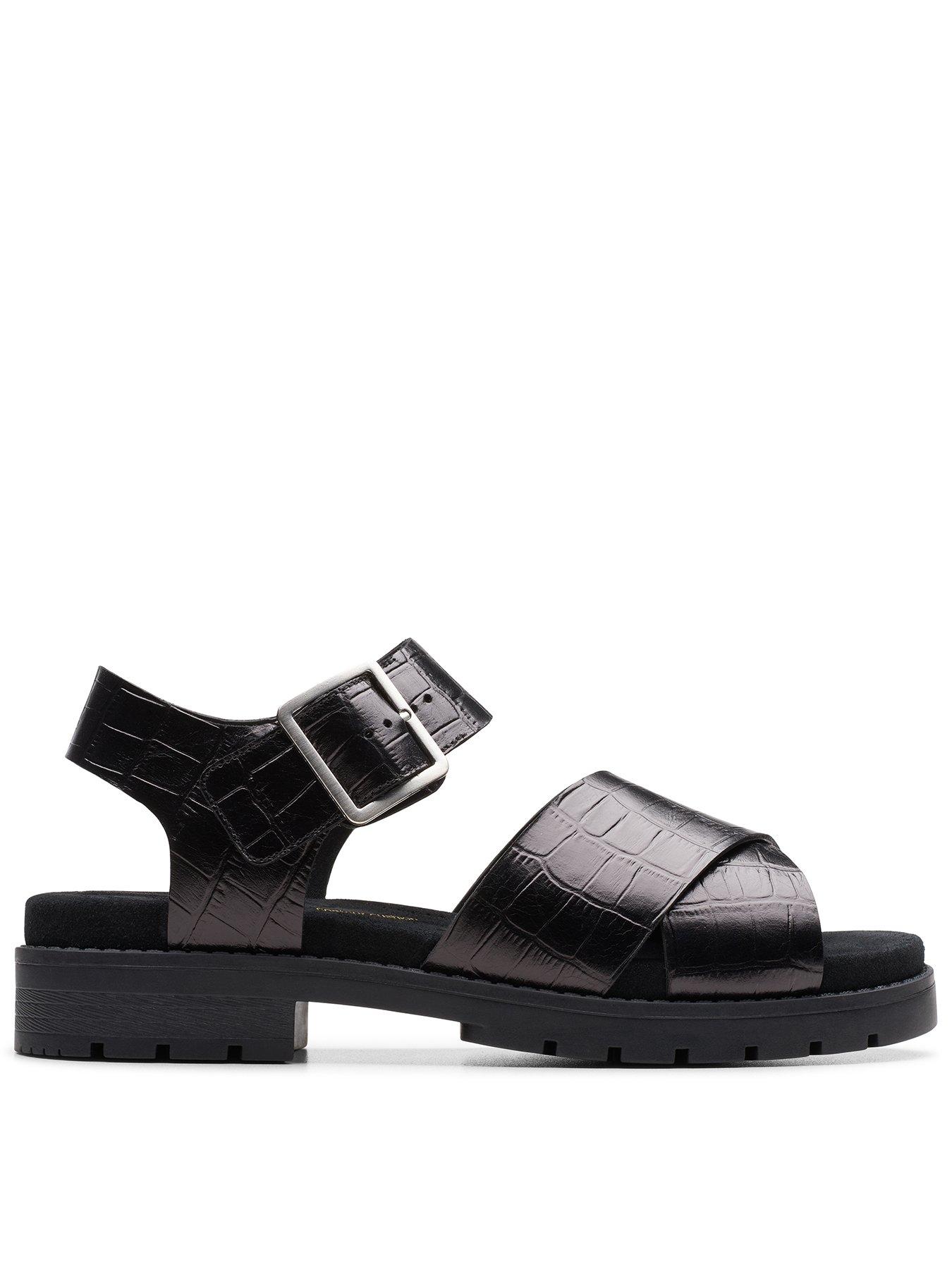 Clarks Clarks Orinoco Cross Front Buckle Sandals - Black