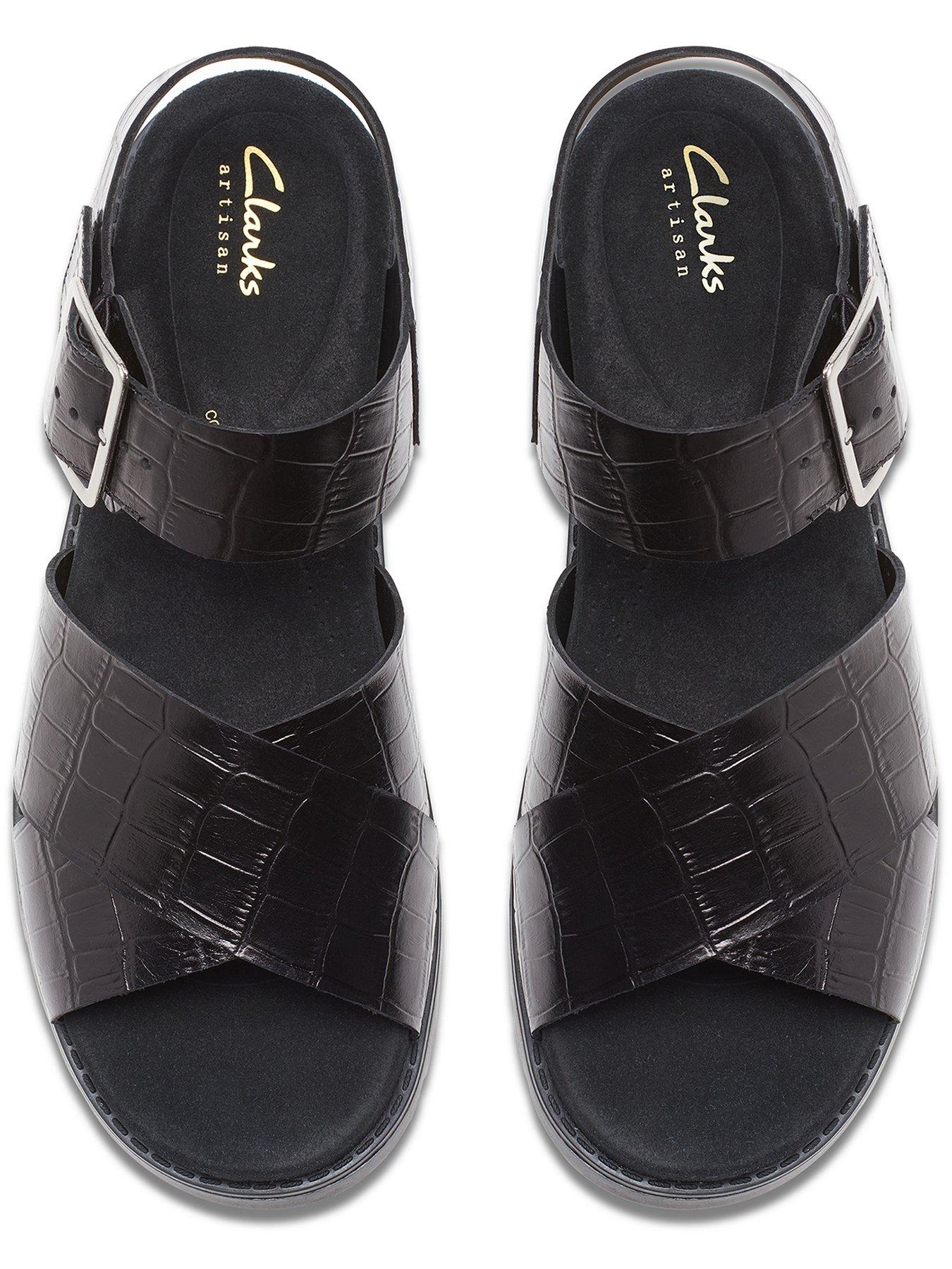 Clarks Orinoco Cross Front Buckle Sandals - Black | Very.co.uk
