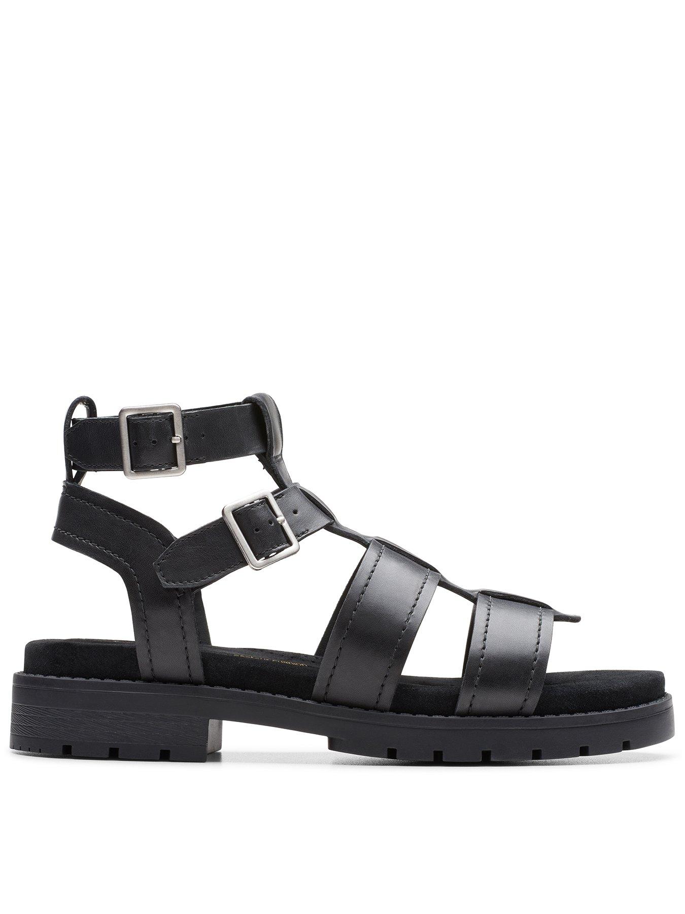 Orinoco Cove Leather Gladiator Sandals Black