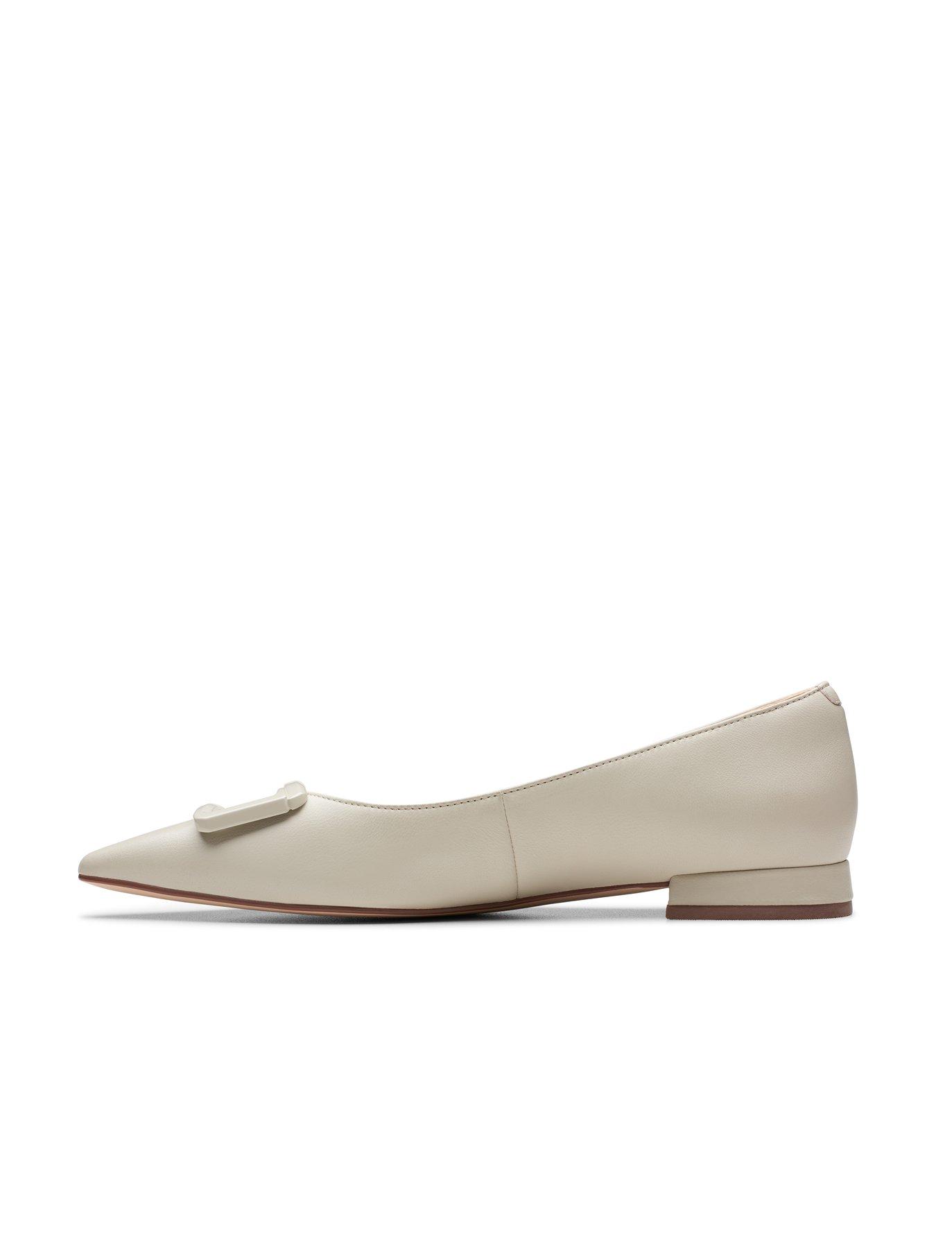 Clarks Sensa15 Lux Leather Pointed Ballerinas - Ivory | Very.co.uk