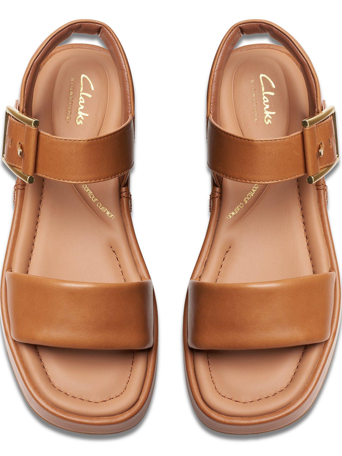 Clarks flat sandals wide fit deals