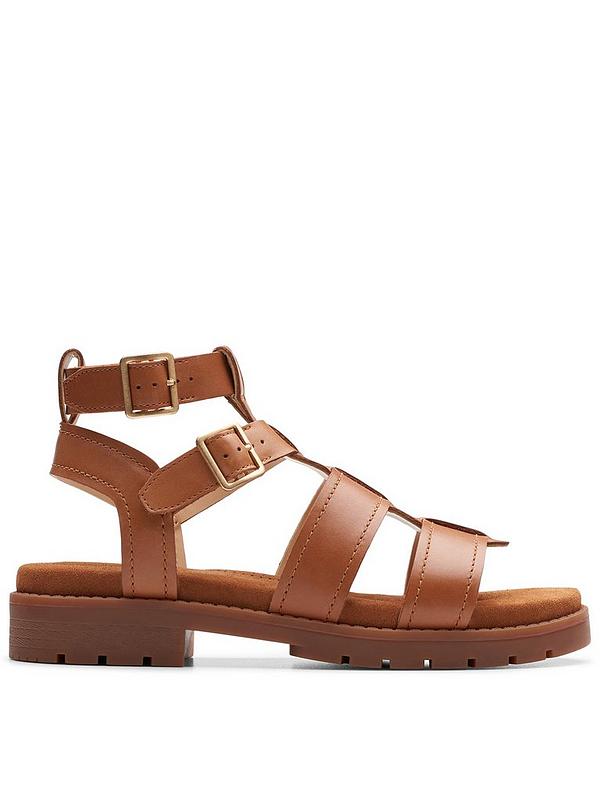 Clarks Orinoco Cove Leather Gladiator Sandals - Tan | Very.co.uk