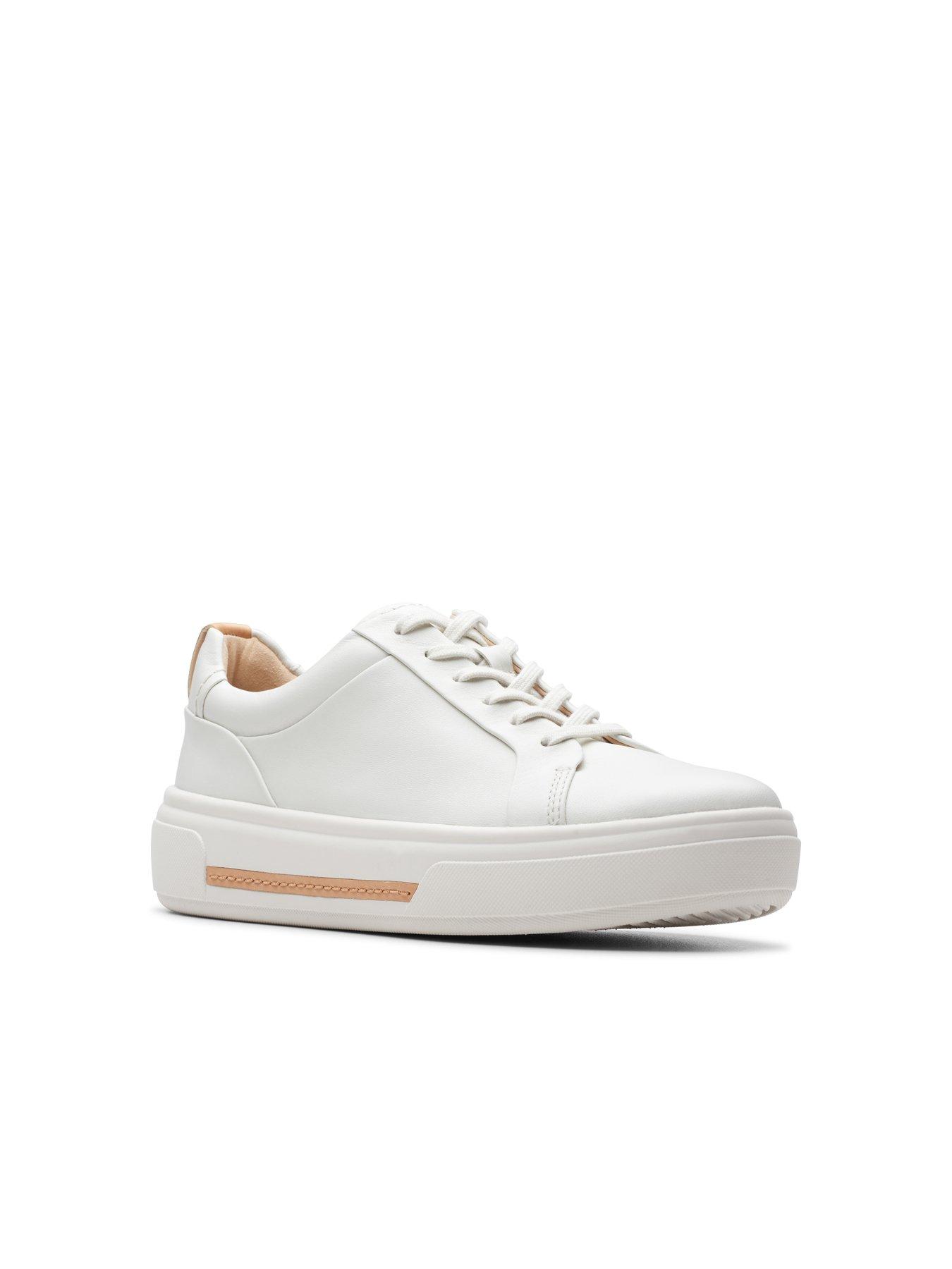Hollyhock Walk Leather Metallic Lace Up Trainers Off White