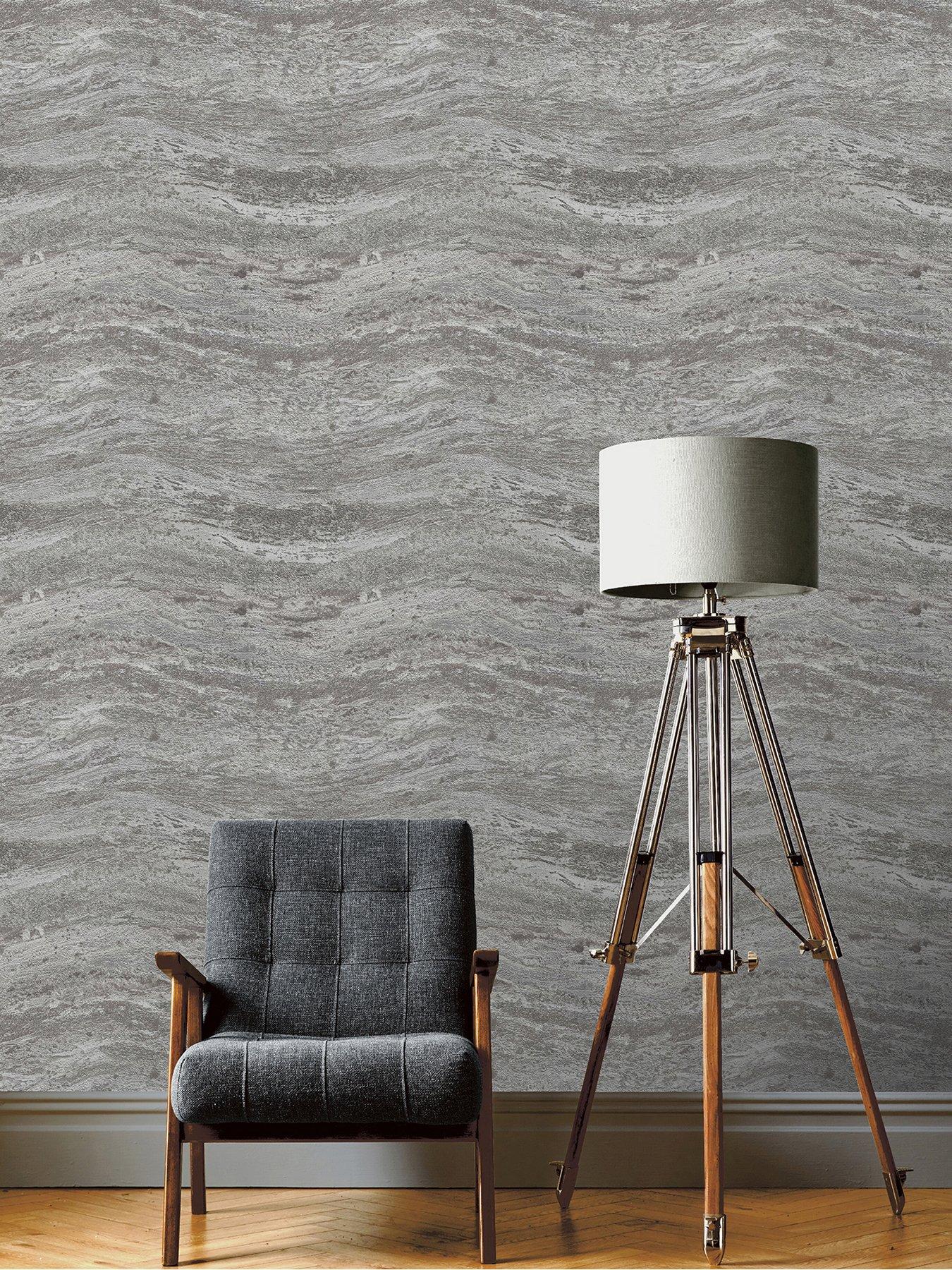 Image 1 of 4 of Rasch Onyx Wallpaper- Grey