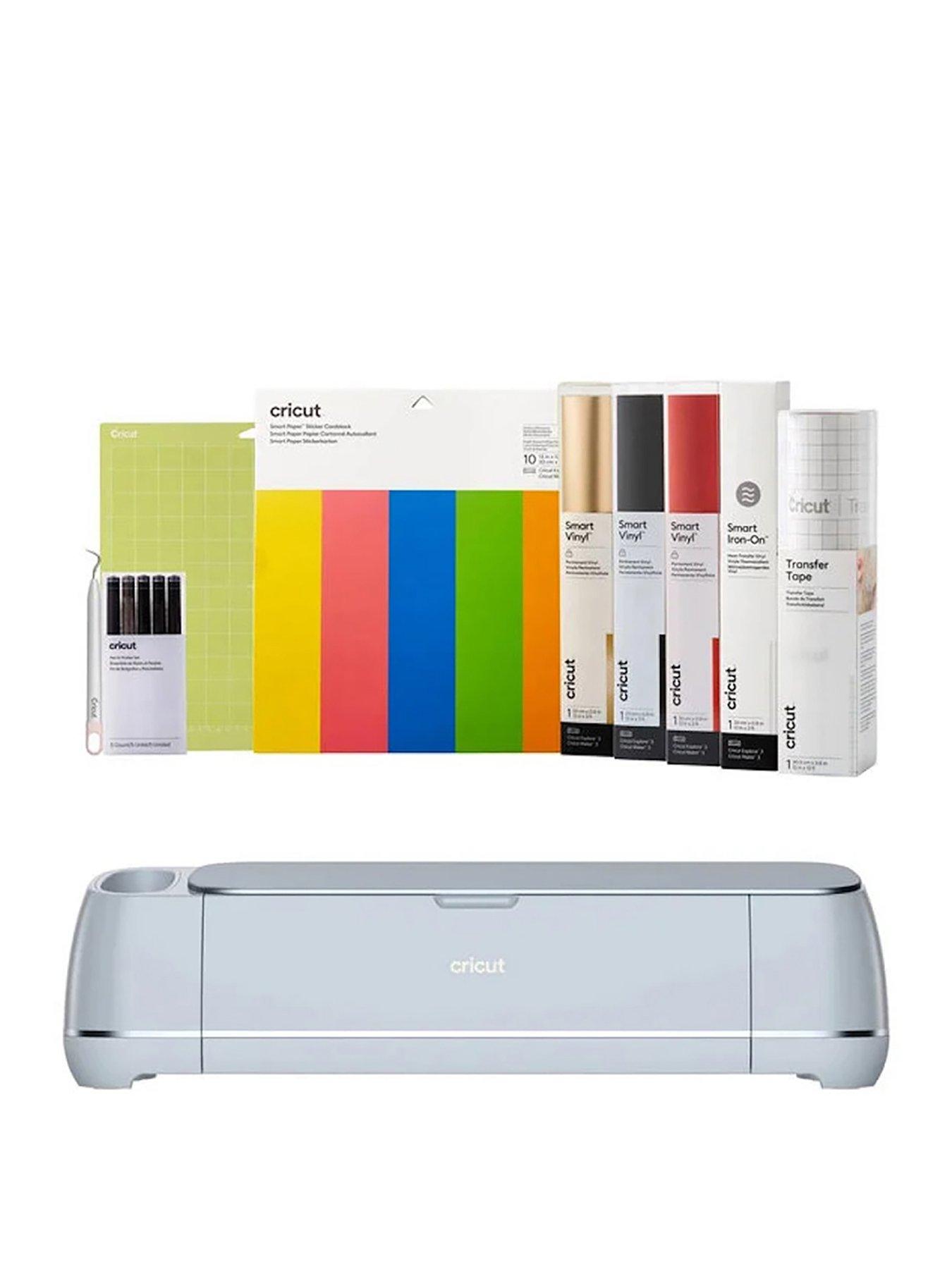 Cricut Maker 3 Smart Machine- DIY Value Shimmer Vinyl, Glitter HTV,  Transfer Tape Bundle 