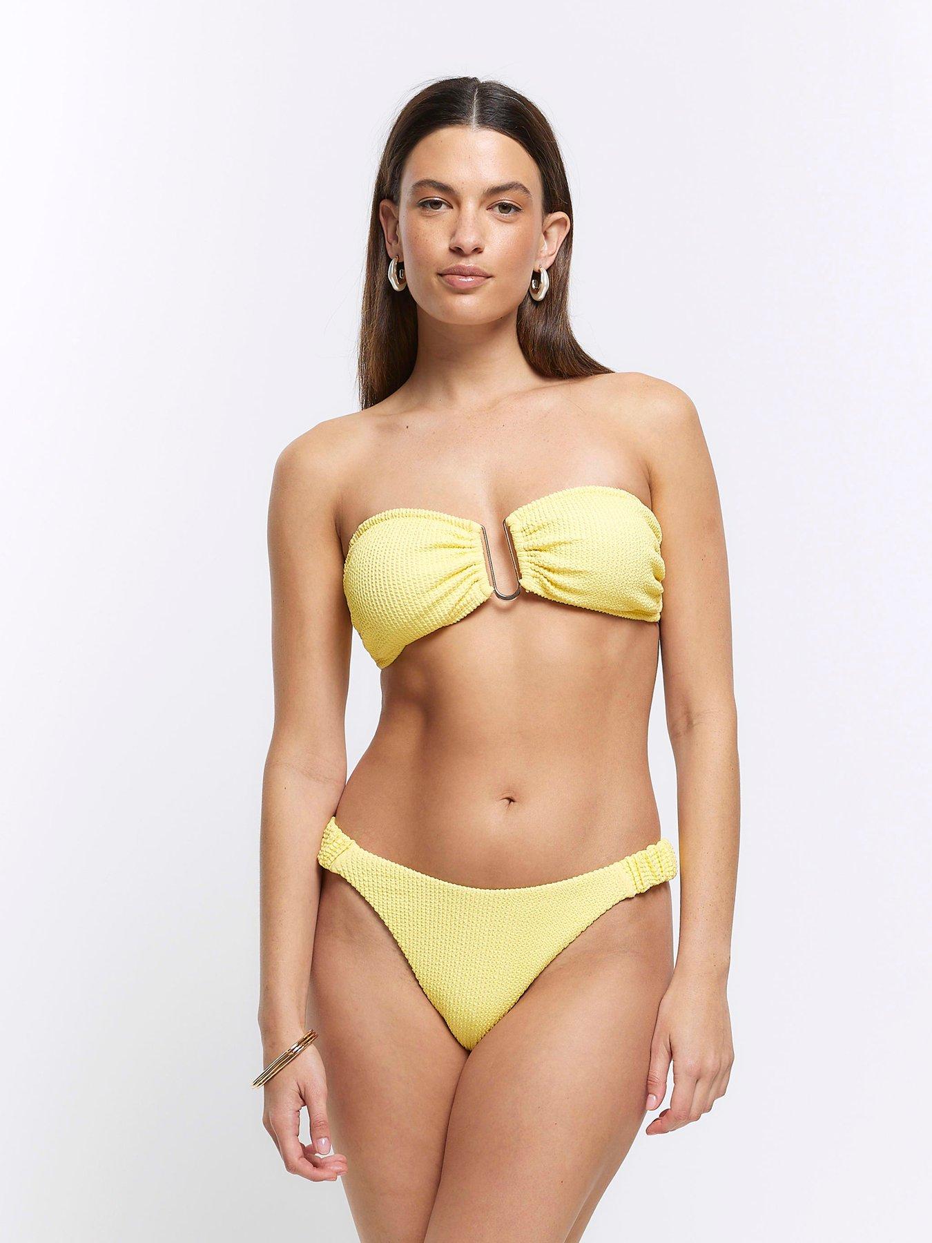 Scrunchie Textured Bikini Brief Light Yellow