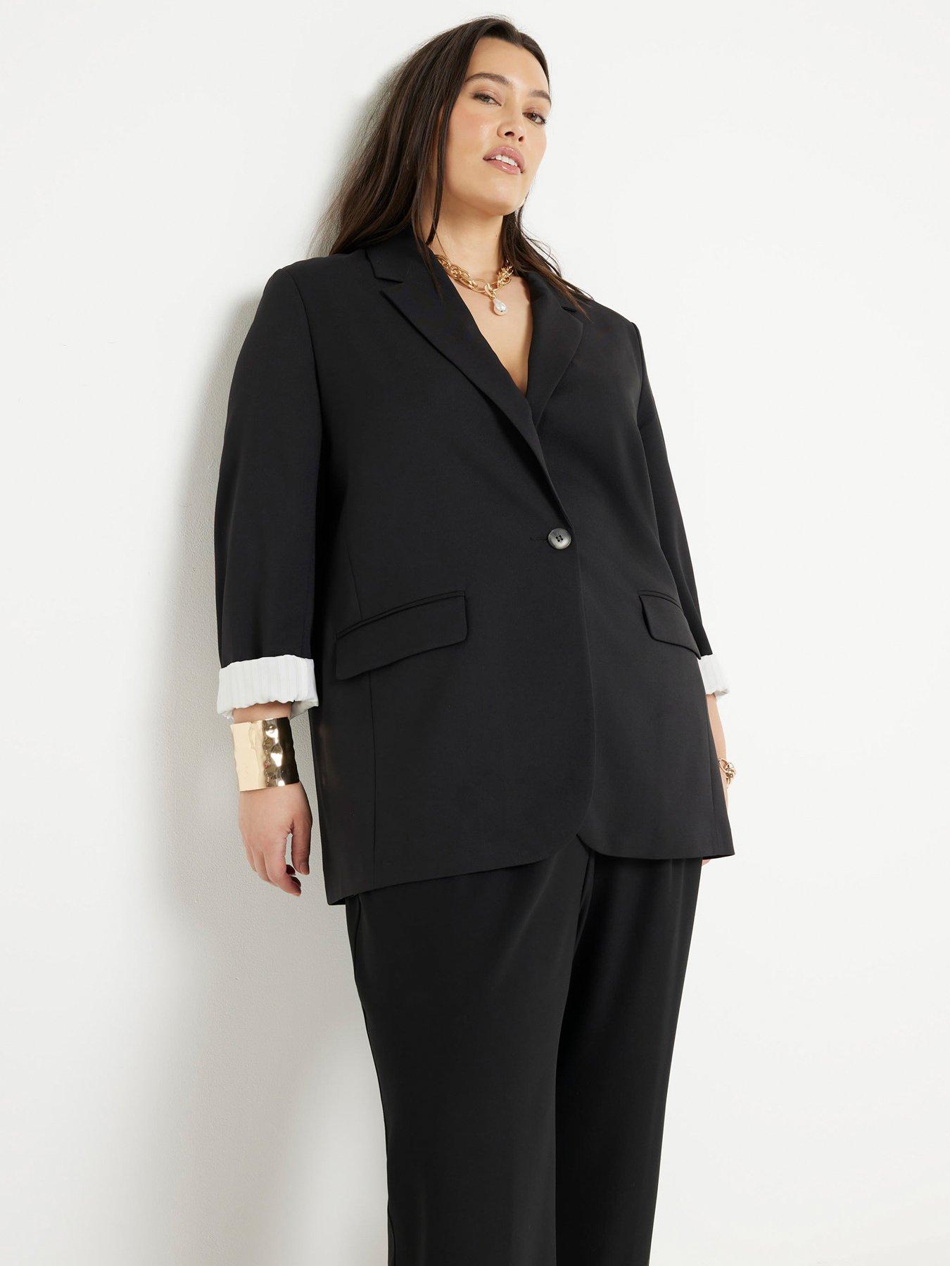 ri-plus-plus-relaxed-roll-sleeve-blazer-black