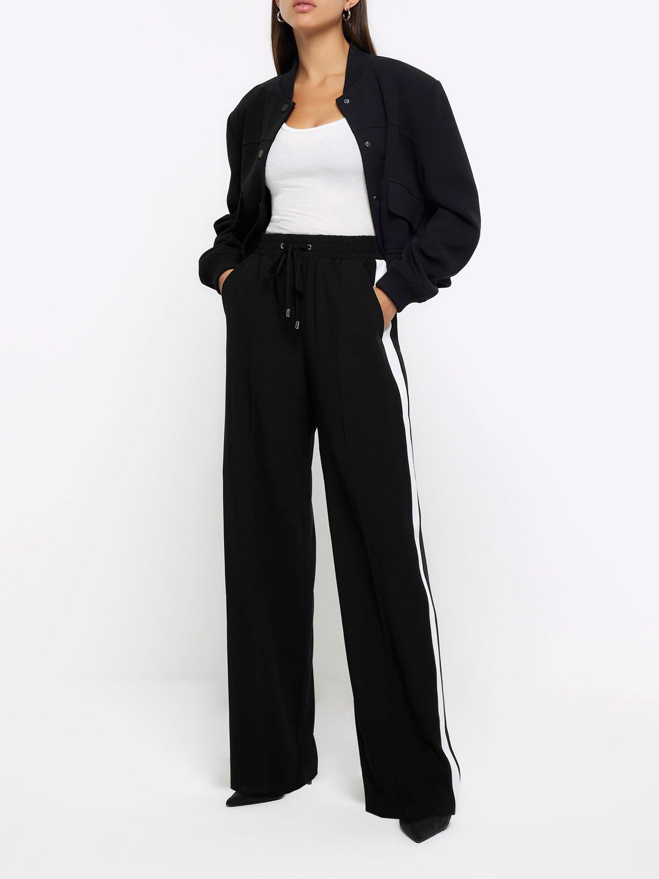 River Island Side Stripe Jogger Black Very