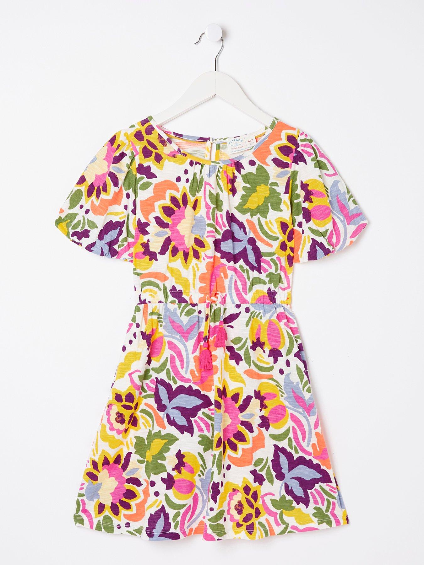 FatFace Girls Art Floral Jersey Dress - Multi | Very.co.uk