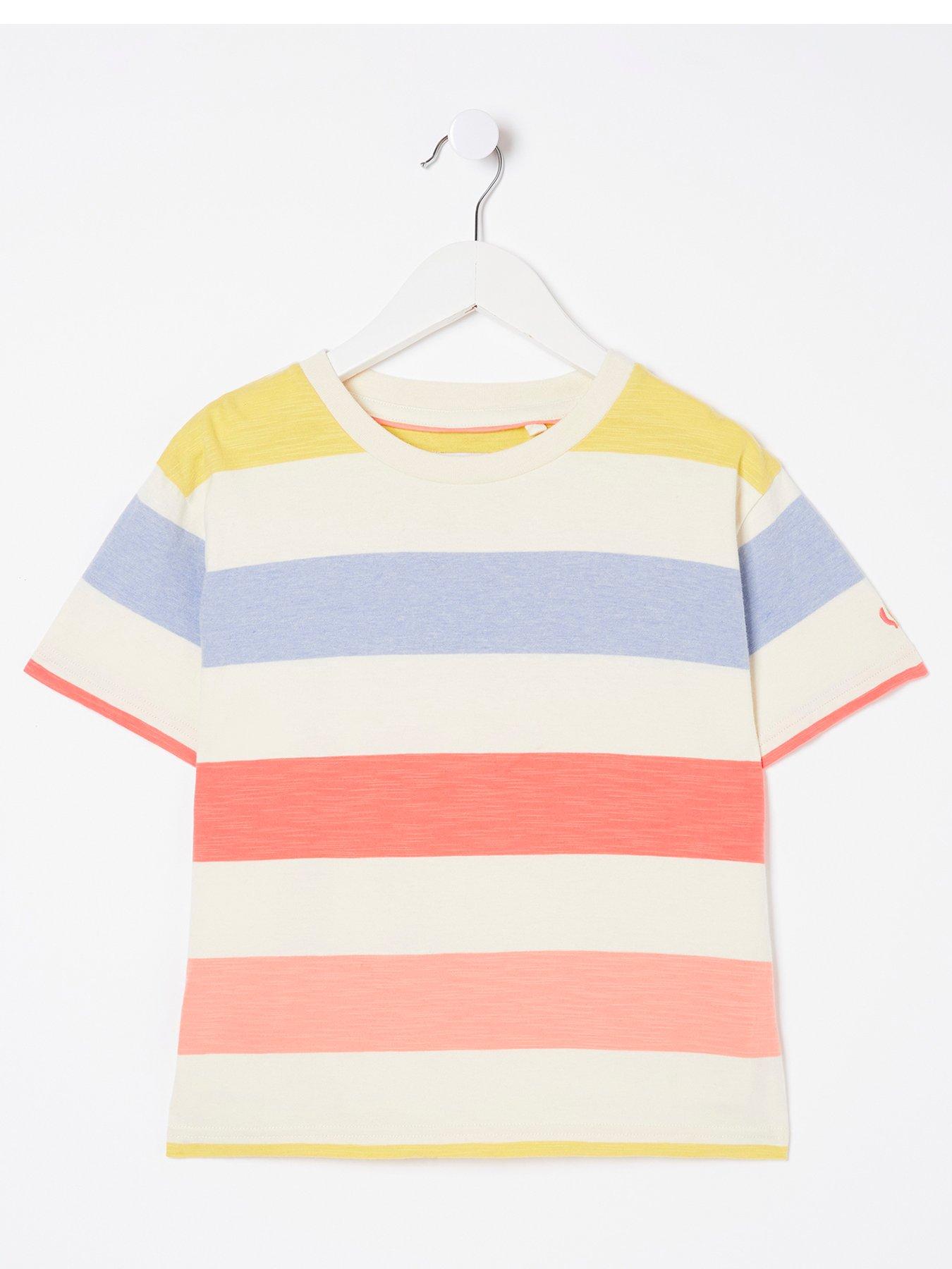 FatFace Girls Block Stripe Short Sleeve Tshirt - Multi | Very.co.uk