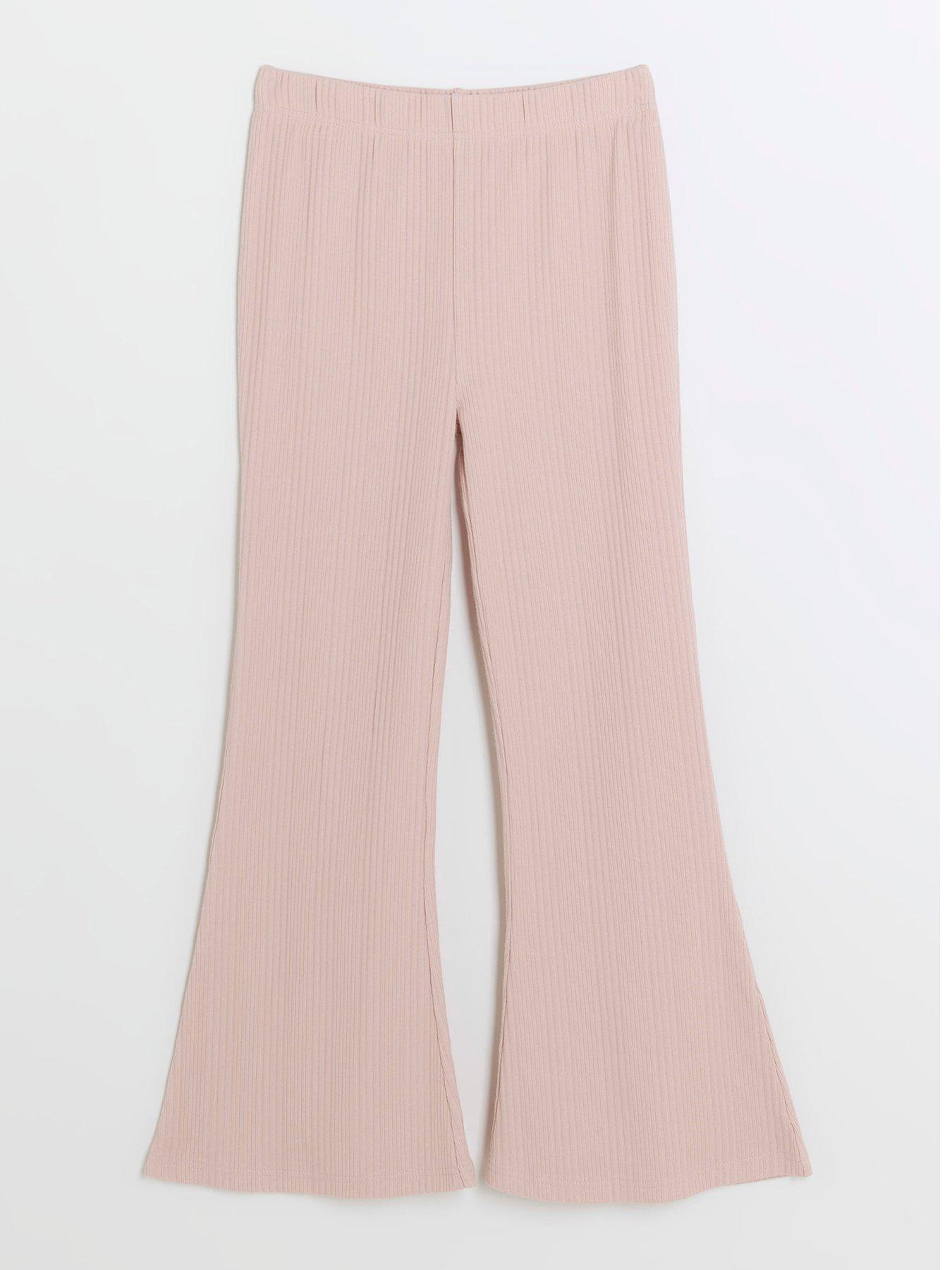 Ribbed Flared Pants - Pink - Ladies