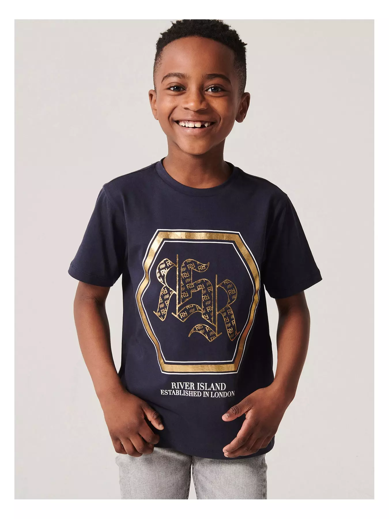 river island navy t shirt