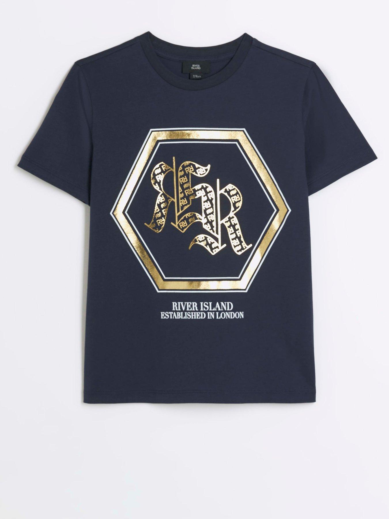 T-shirt Basique River Island Mini – Garçon Noir 2-3 Ans 100% Polyester (occasion)