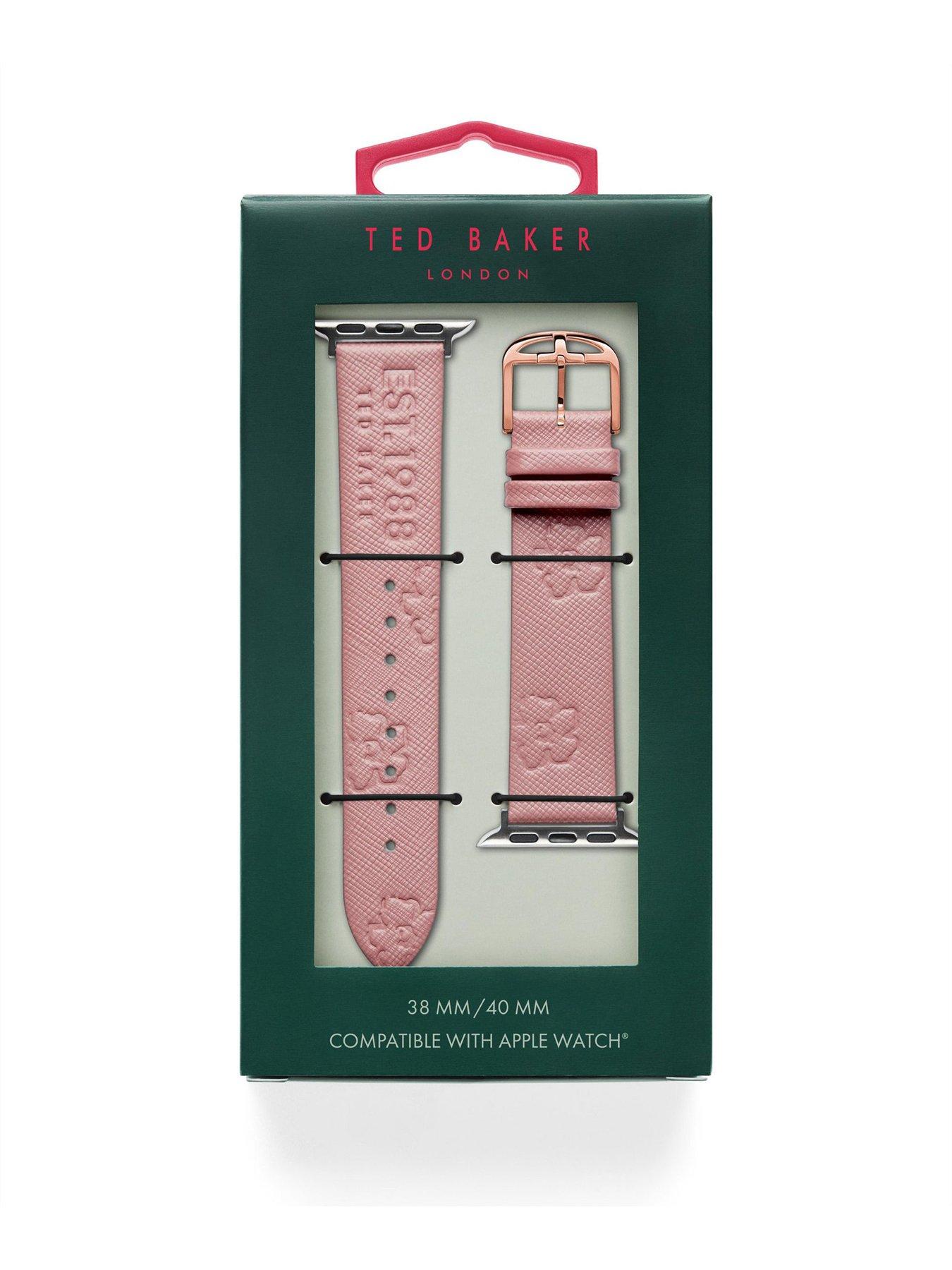 pink Magnolia Saffiano Leather strap for Apple watch 38 40mm