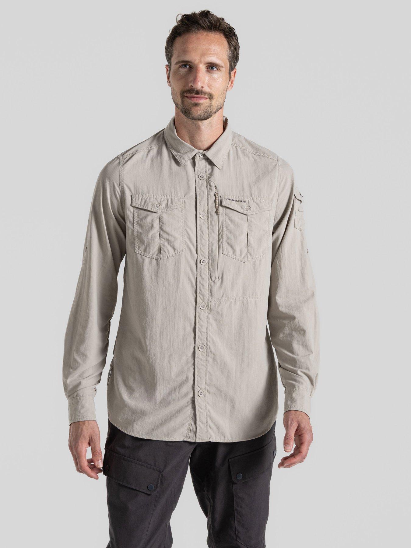 undefined Mens Nosilife Insect Repellent Adventure Long Sleeved Shi - Beige