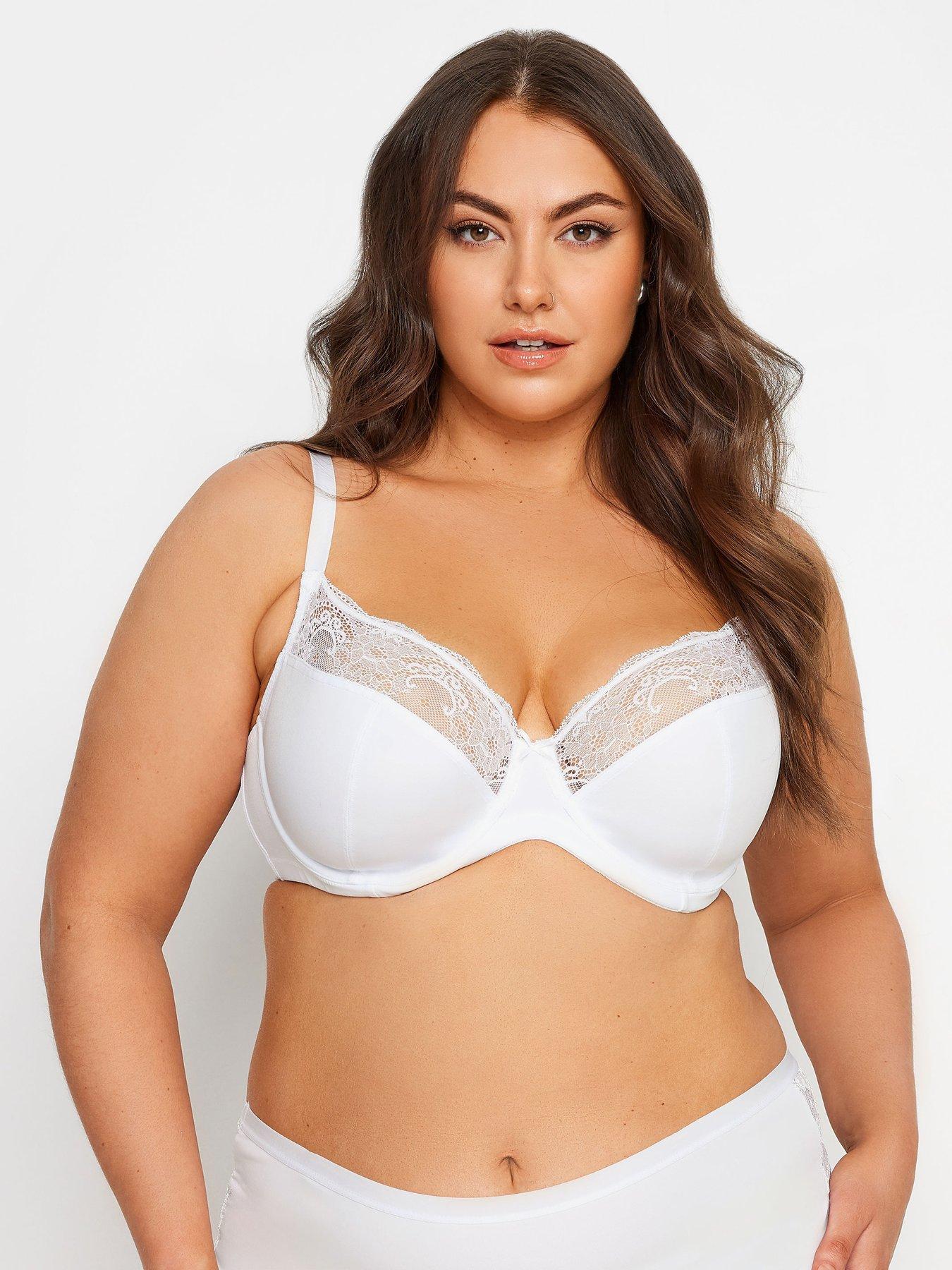 Women's Cotton Full Coverage Wirefree Non-padded Lace Plus Size Bra 46G 
