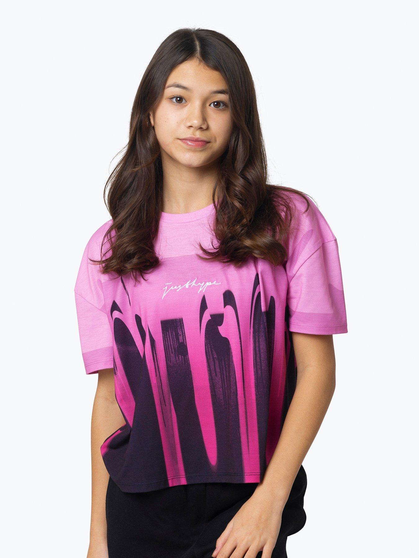 Hype Kids Pink Oversized Drip T-shirt