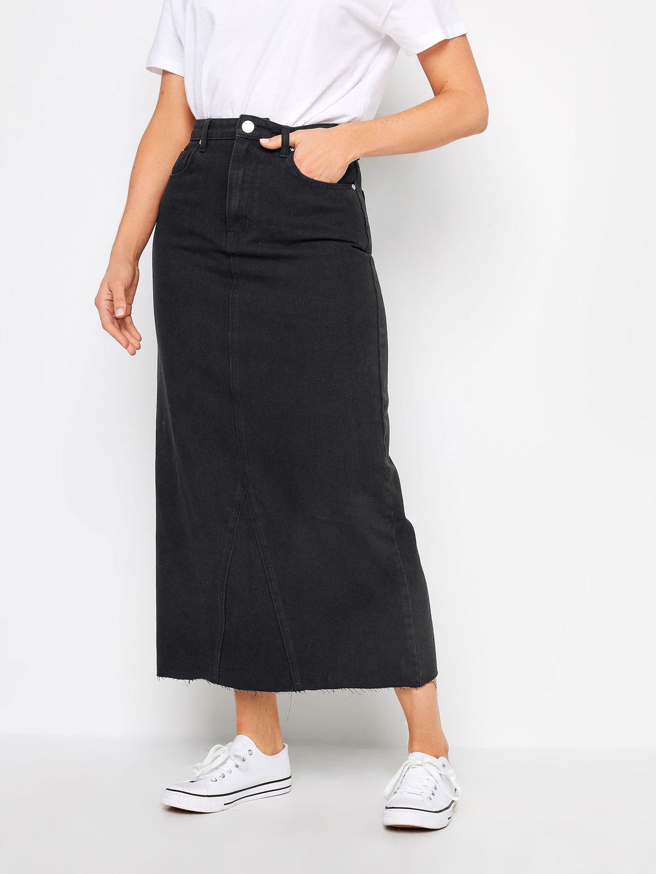 Long black hotsell jean maxi skirt