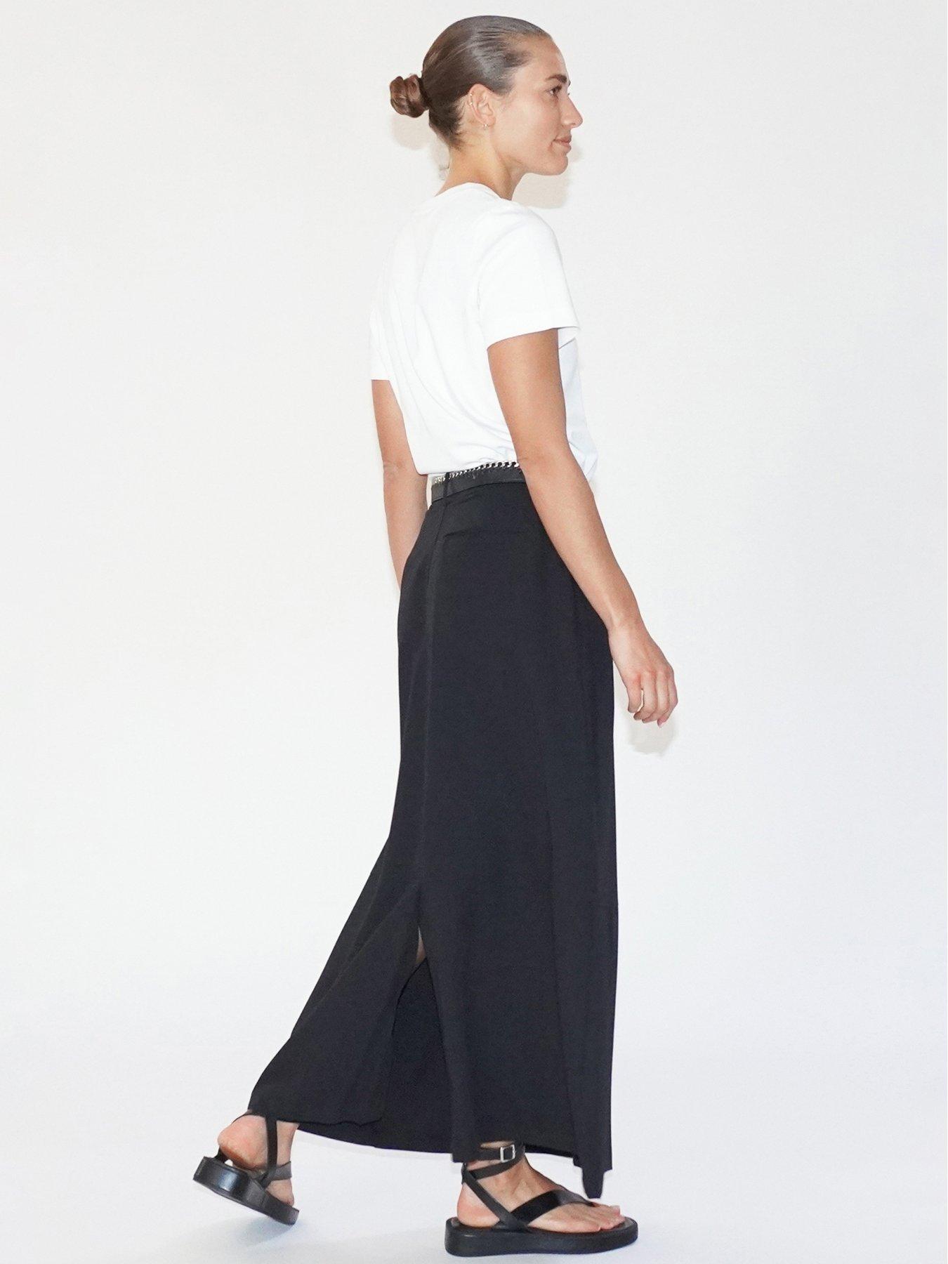 Religion Tailored maxi skirt with pockets and splits Black Very
