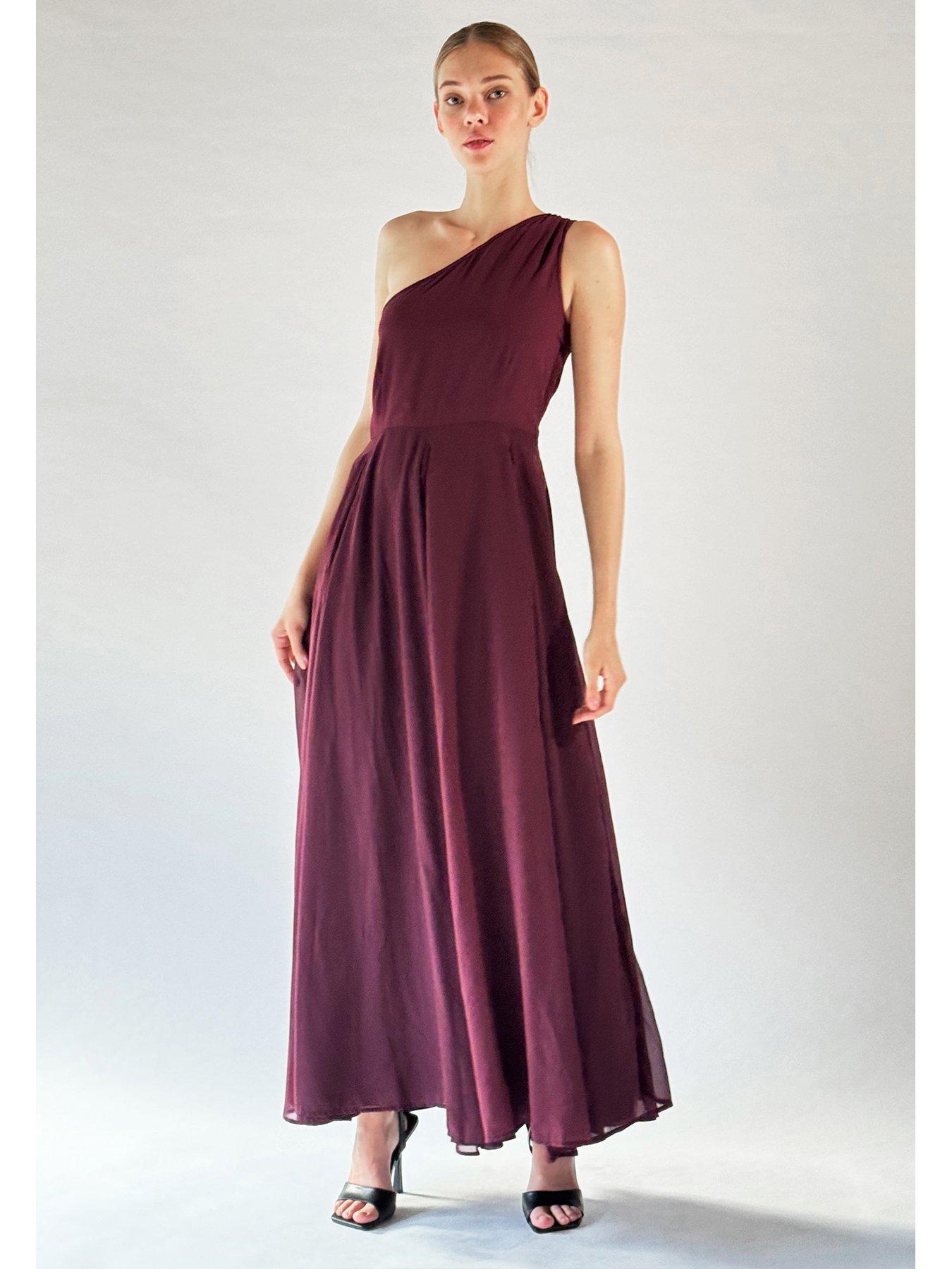 Religion Select one shoulder maxi dress with full skirt - Red | Very