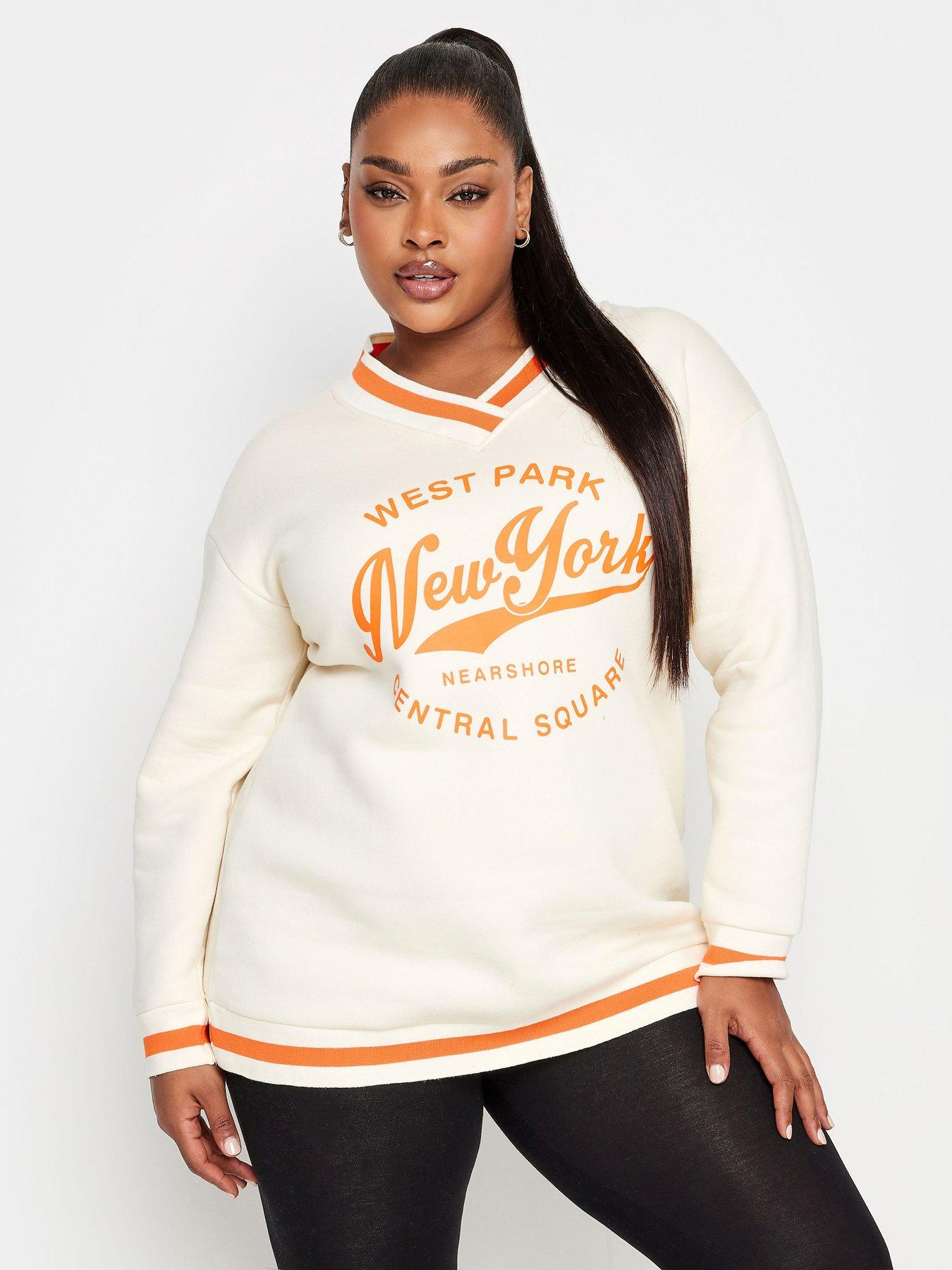 White hot sale slogan sweatshirt