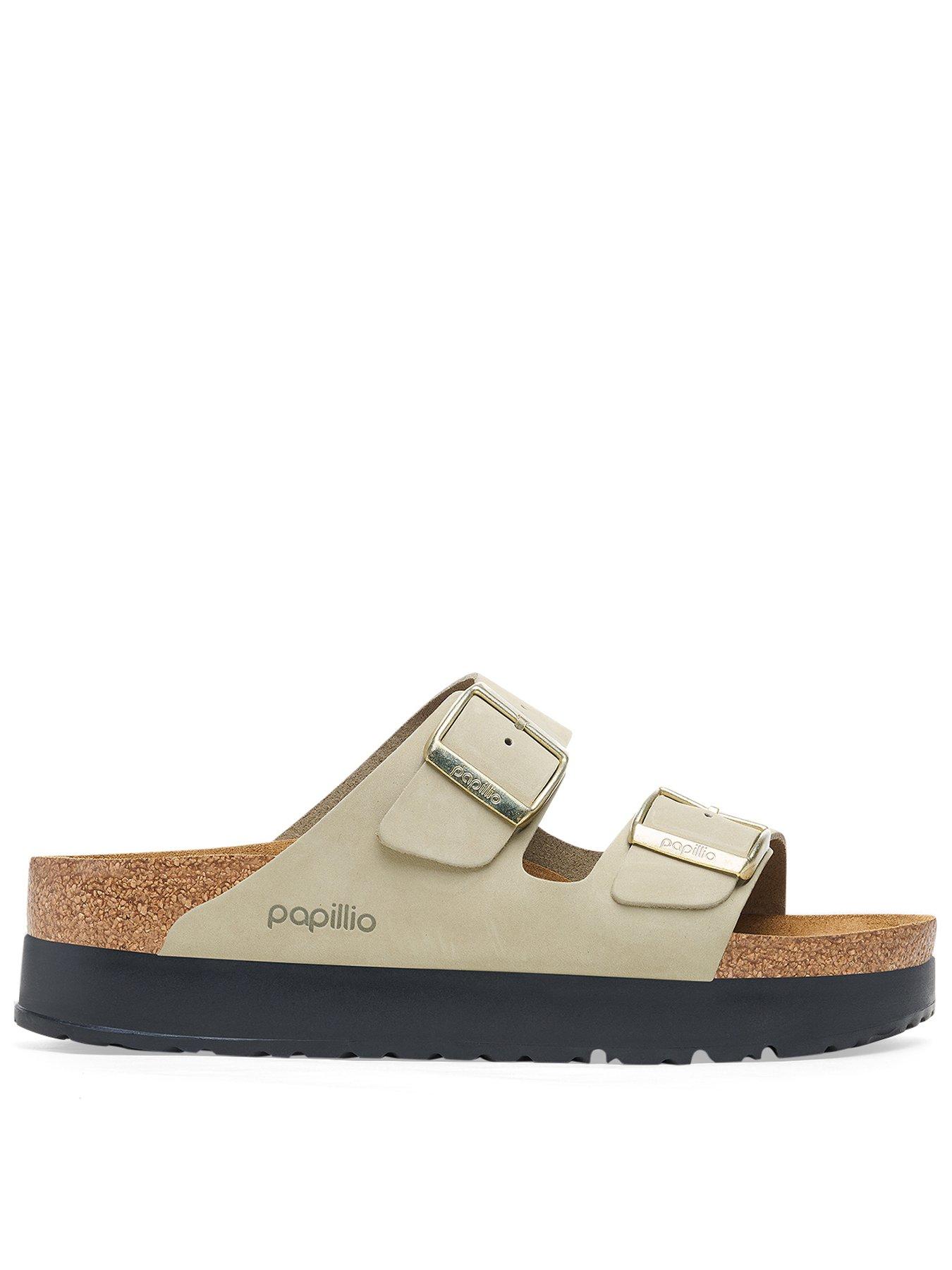 Birkenstock Papillio Arizona Flex Platform Nubuck Leather Sandals - Eucalyptus