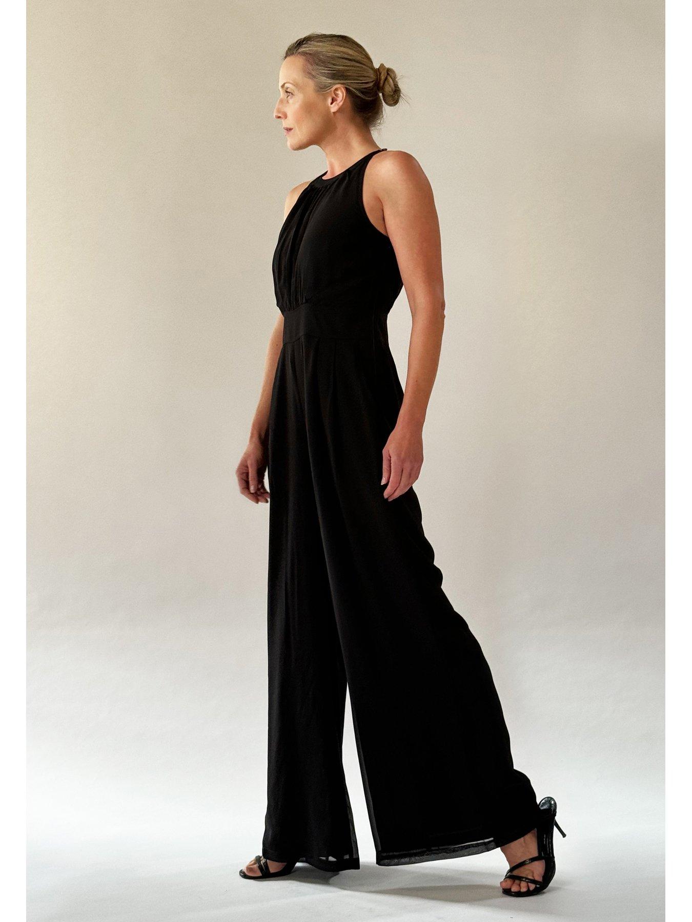 Image 5 of 5 of Religion Crew wide leg halterneck jumpsuit - Black