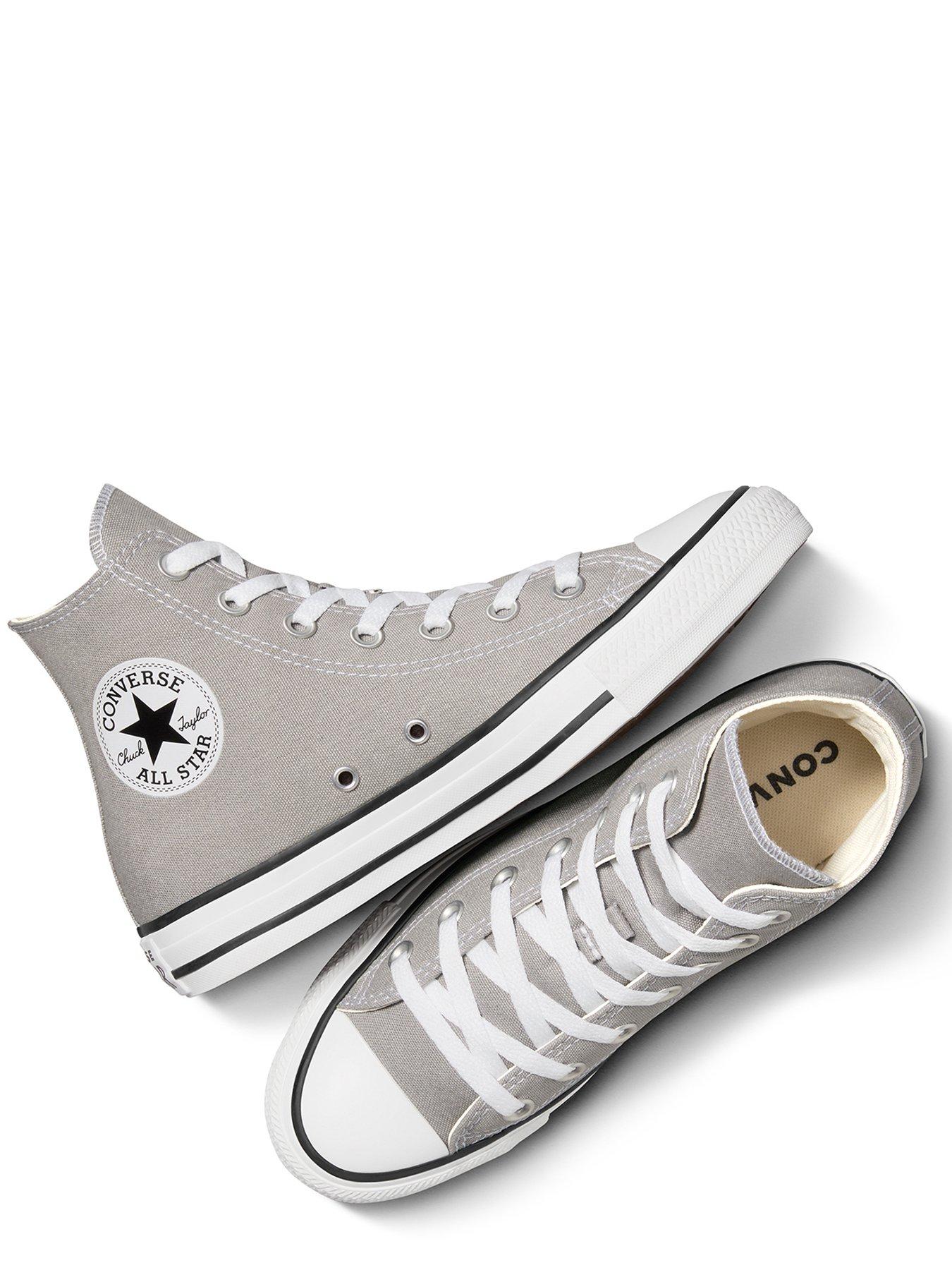 Mens Hi Top Trainers Light Grey