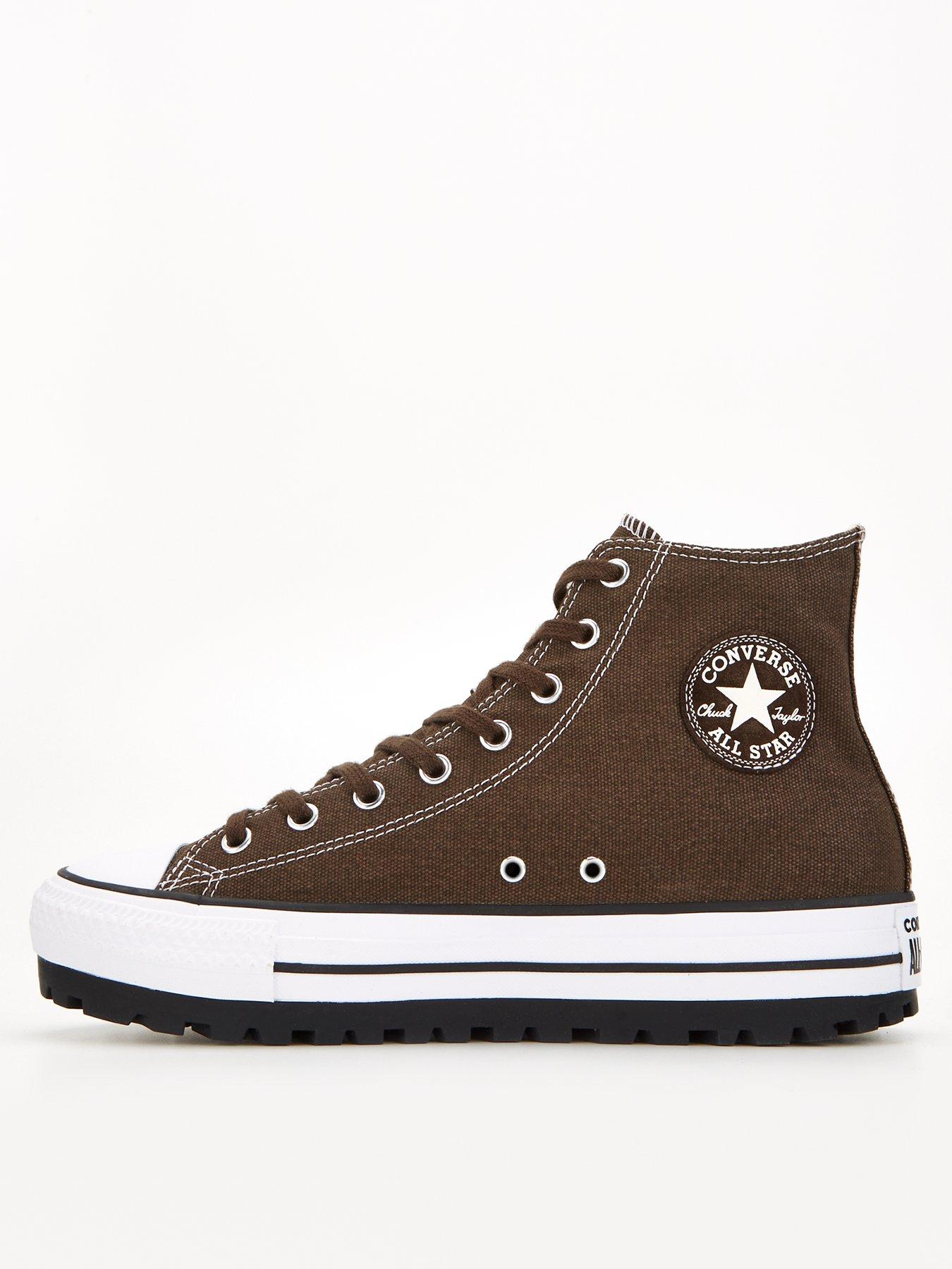 Mens City Trek Hi Top Trainers Dark Brown
