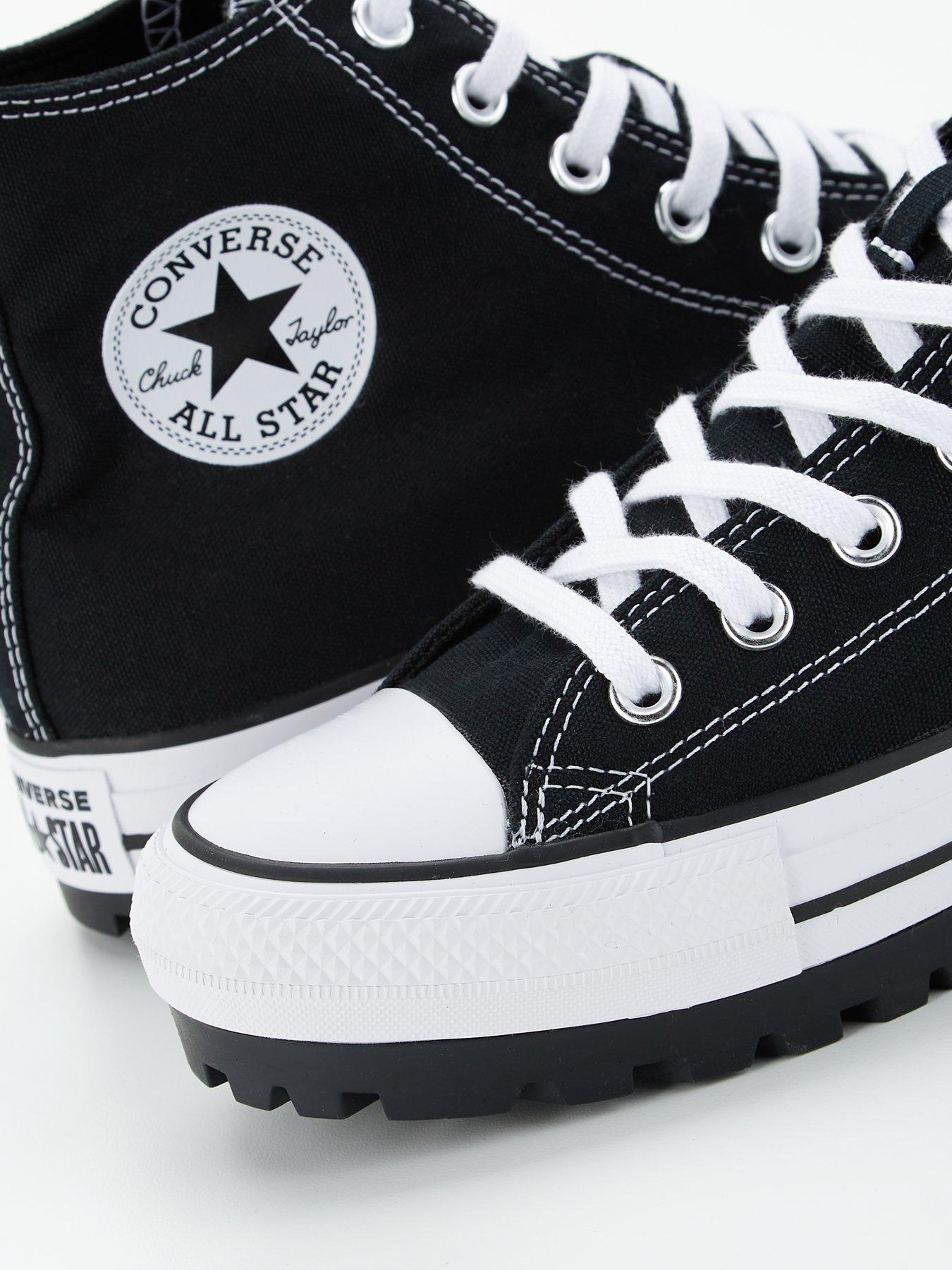 Mens City Trek Hi Top Trainers White Black