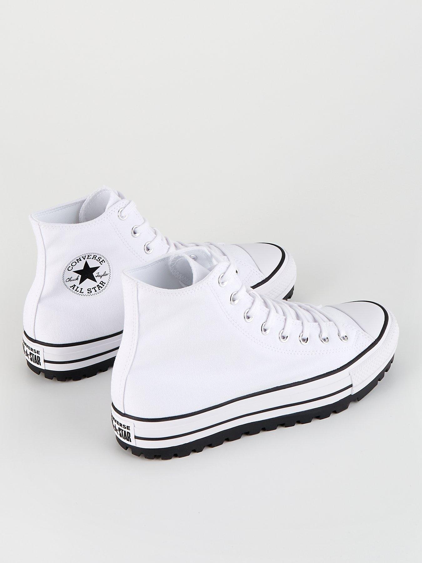 Converse Mens City Trek Hi Top Trainers Black White Very