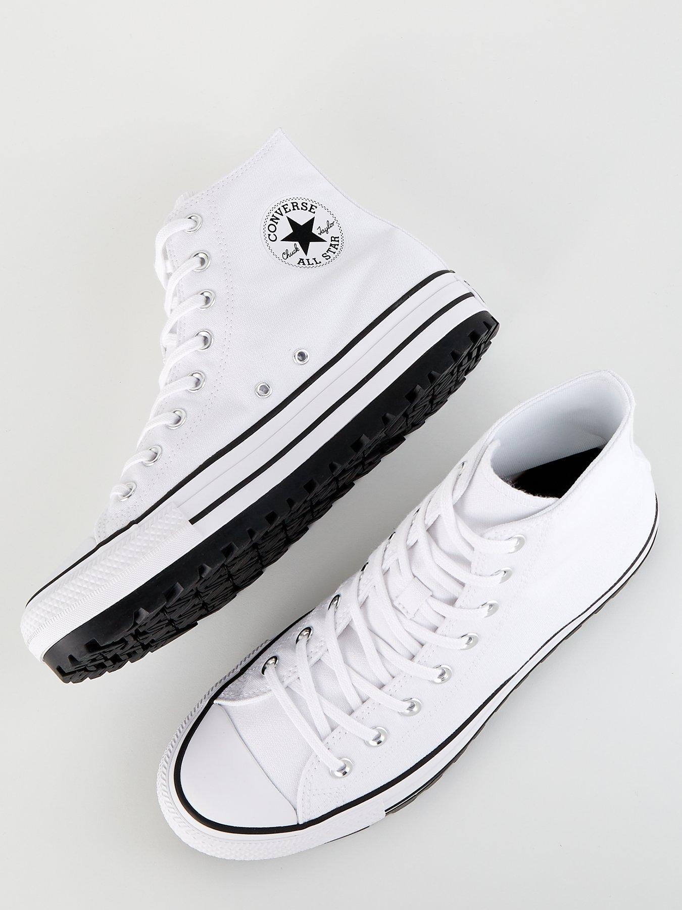 Converse Mens City Trek Hi Top Trainers Black White Very