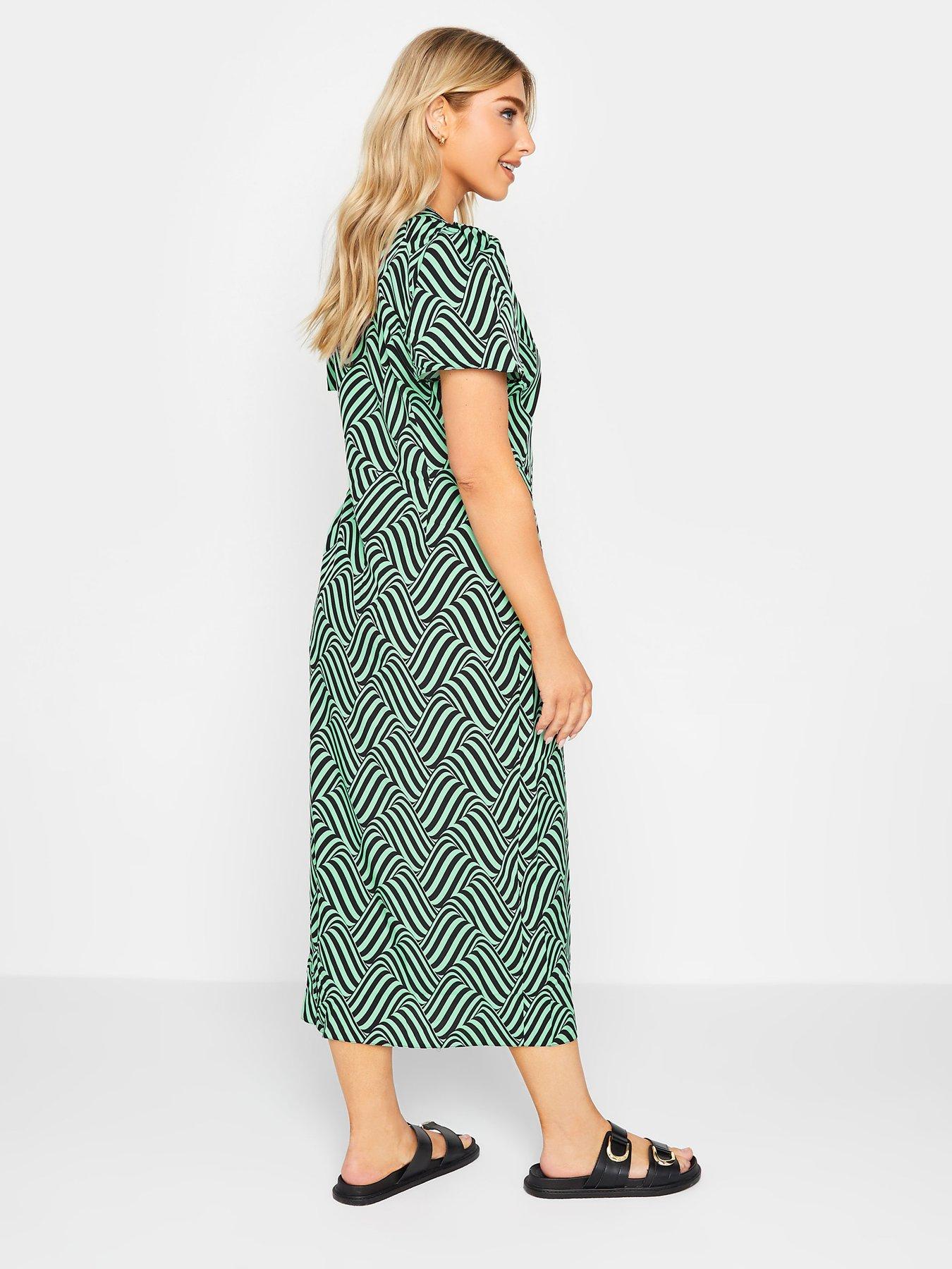 Image 2 of 4 of M&Co Wrap Dress - Green