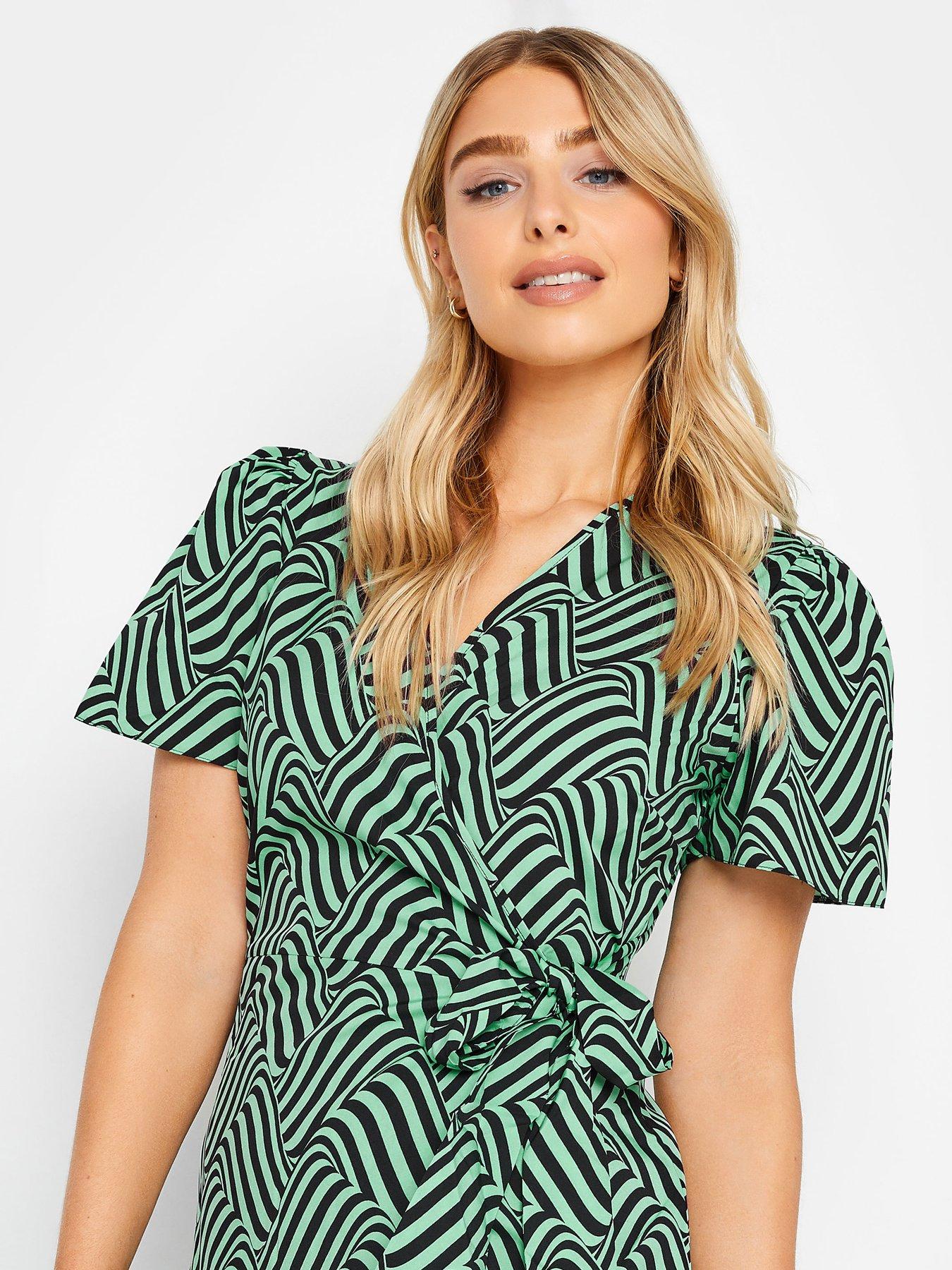 Image 4 of 4 of M&Co Wrap Dress - Green