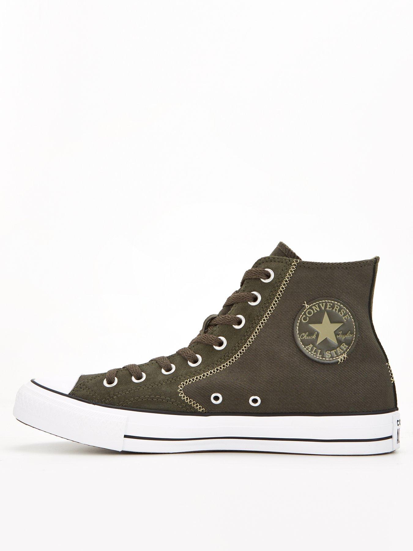 Dark green converse high tops uk best sale