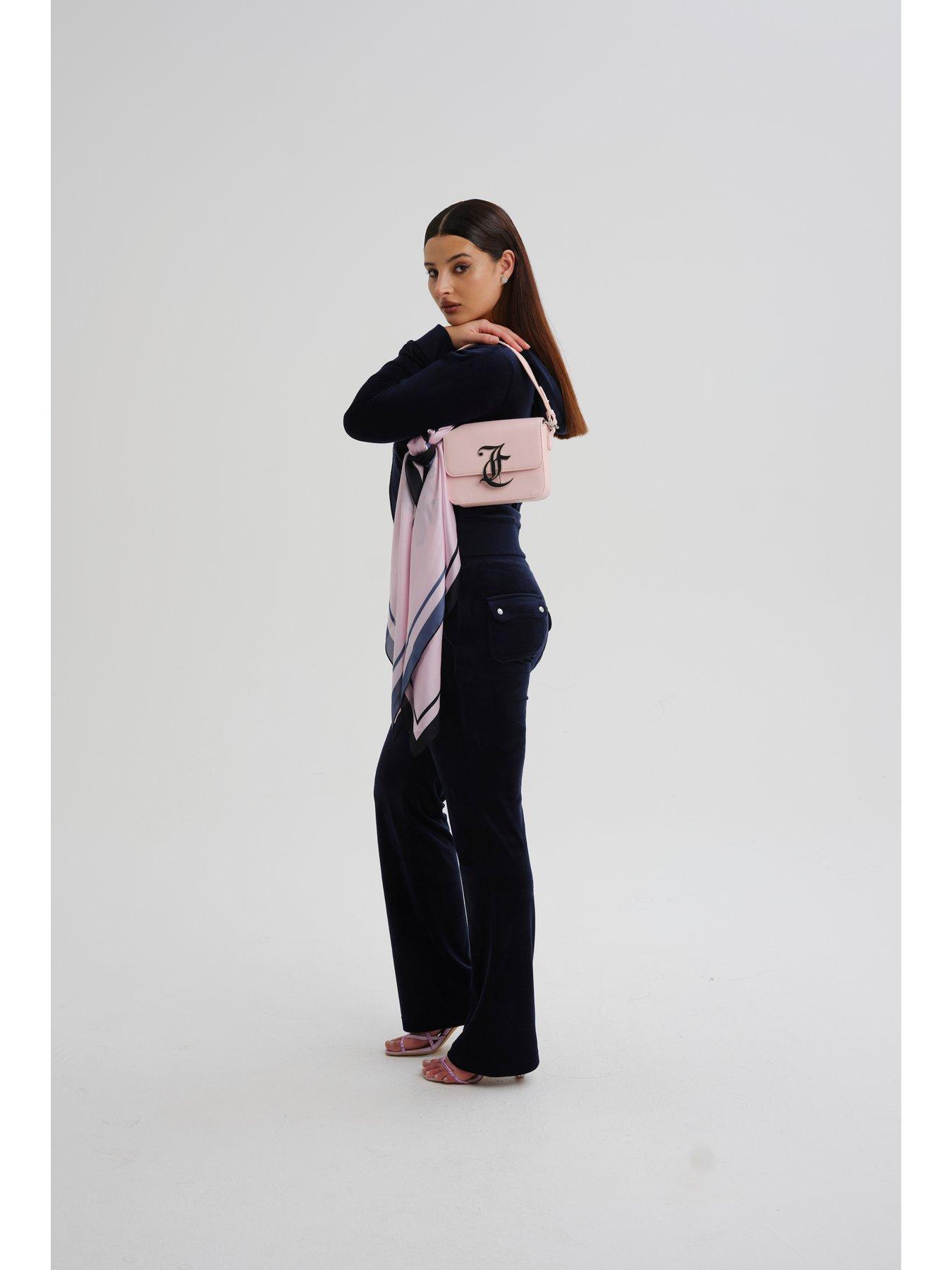 Vintage Juicy Couture Women's Navy Velour Flared Track Pants Loungewear Size S main image 1