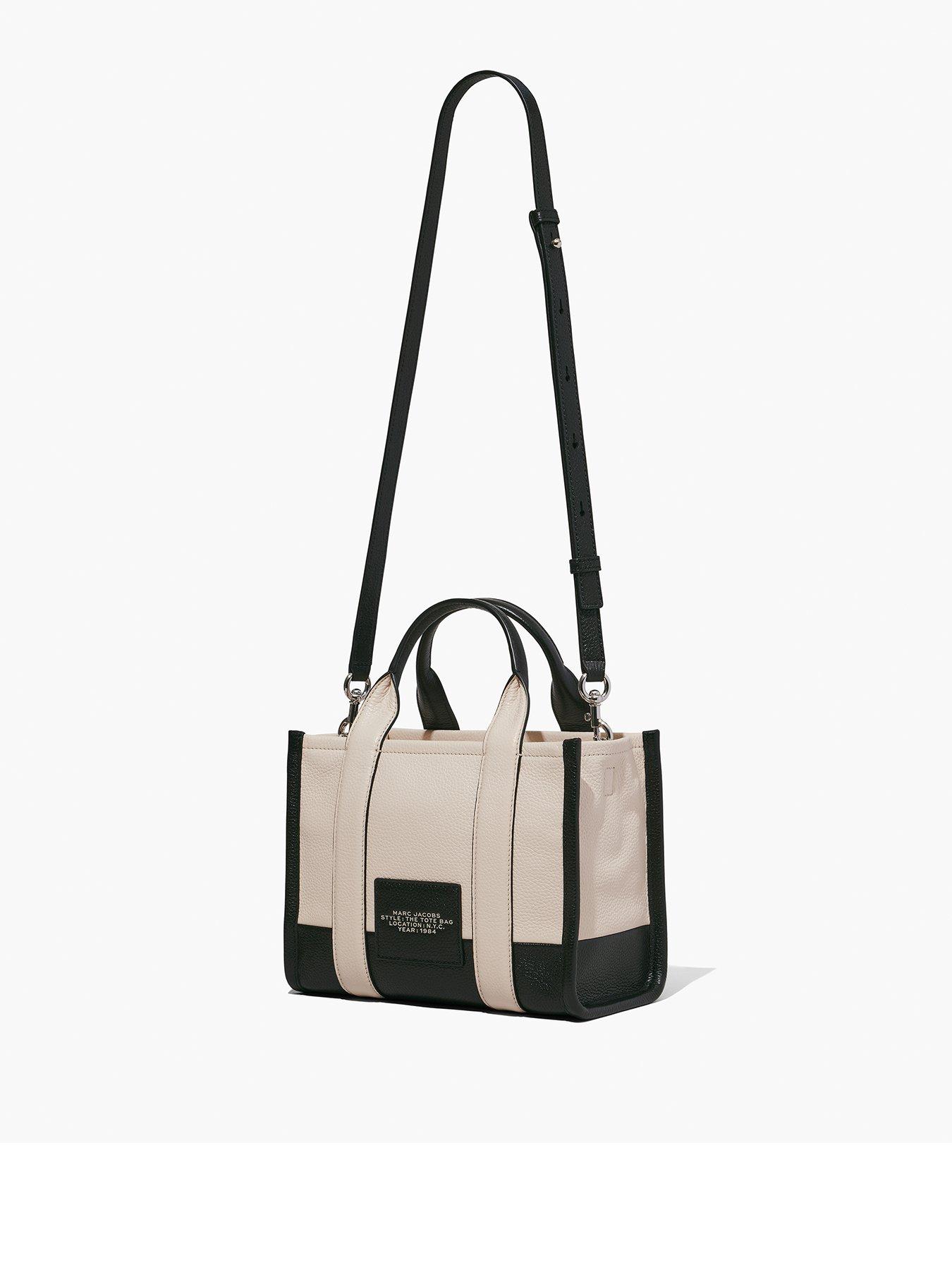 MARC JACOBS The Small Leather Colour Block Tote Bag Ivory Black Very