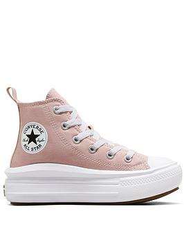 Converse Kids Girls Move Seasonal Color High Tops Trainers - Pink, Pink, Size 10 Younger