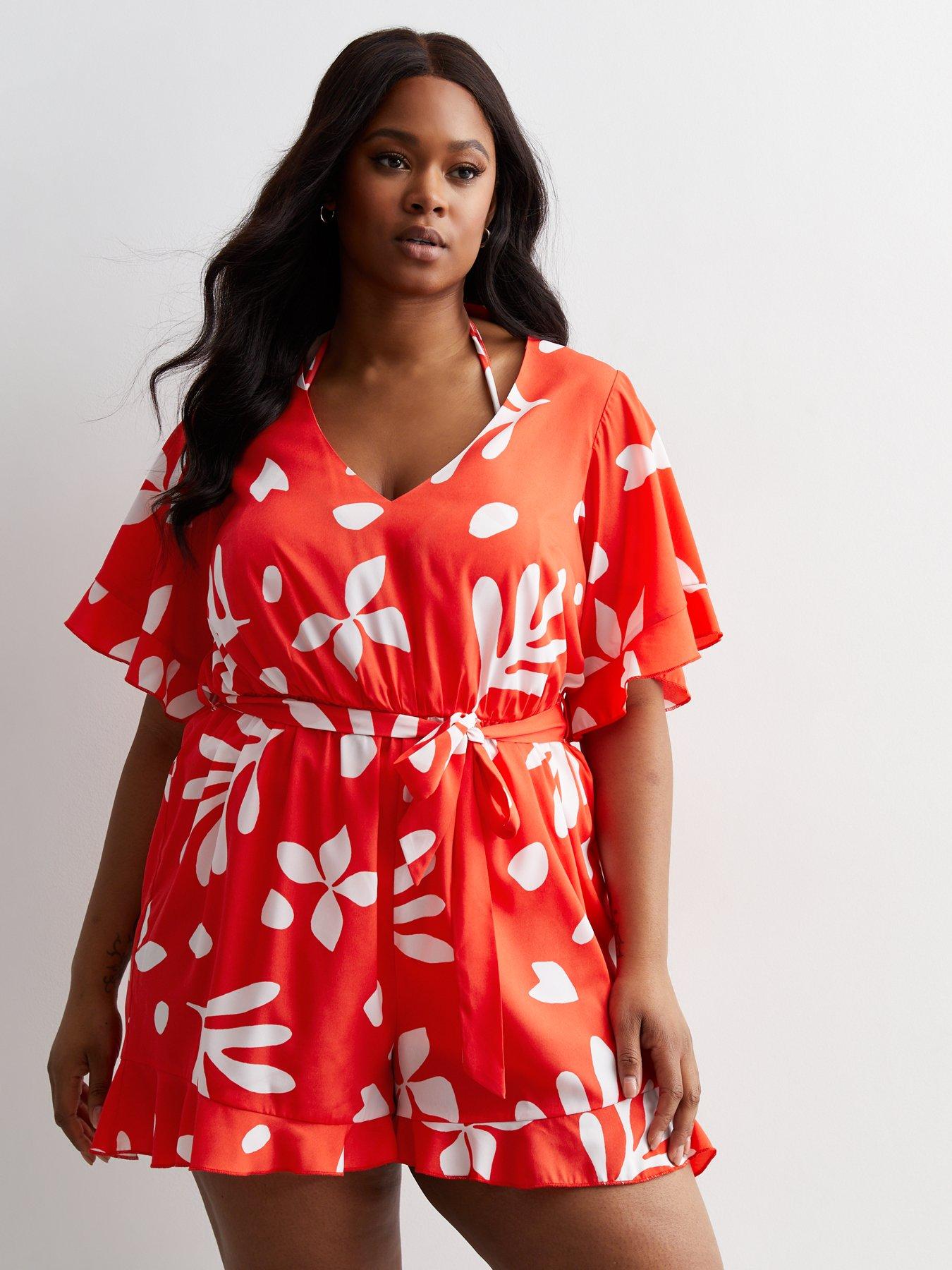 Red 2024 floral playsuit