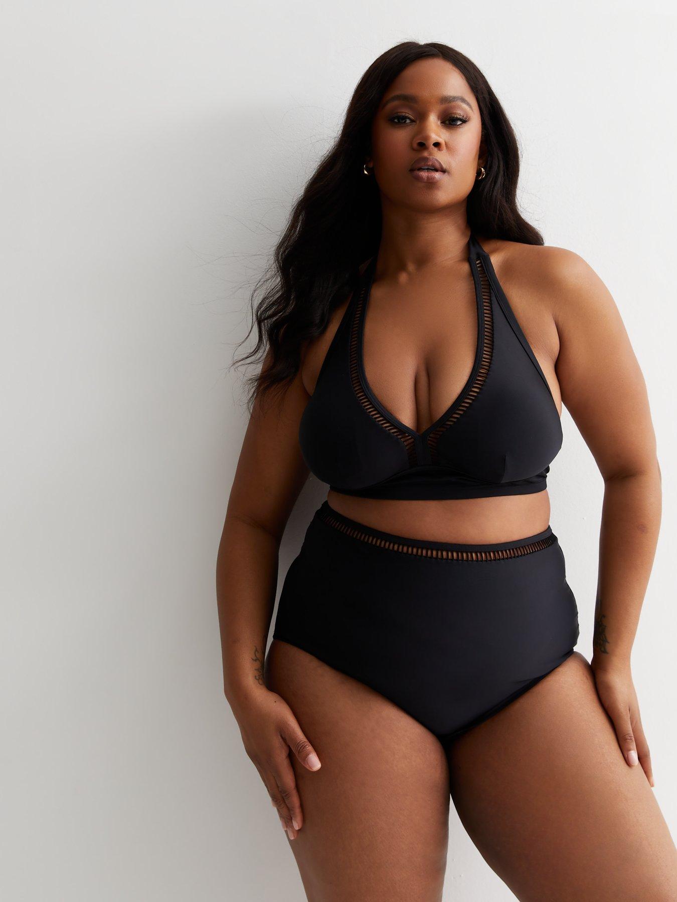 Black Ultra High-Waist Swim Bottoms