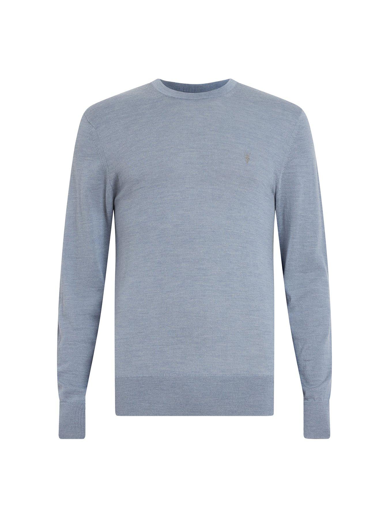 Mode Merino Crew Neck Knitted Jumper - Light Blue