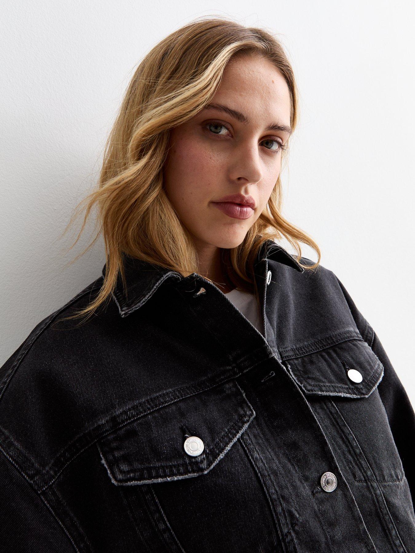 New Look Black Oversized Denim Jacket | Very.co.uk