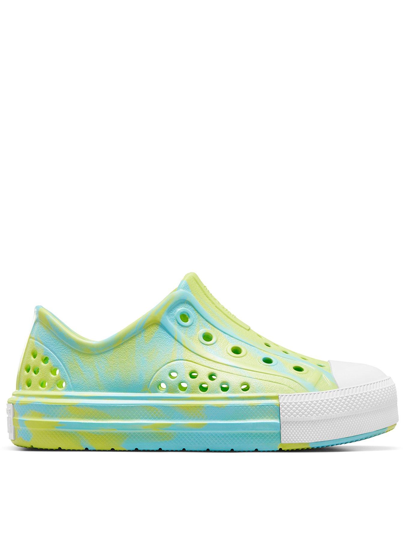 Converse Kids Girls Play Lite Cx Hyper Brights Slip Trainers - Turquoise, Blue, Size 2.5 Older