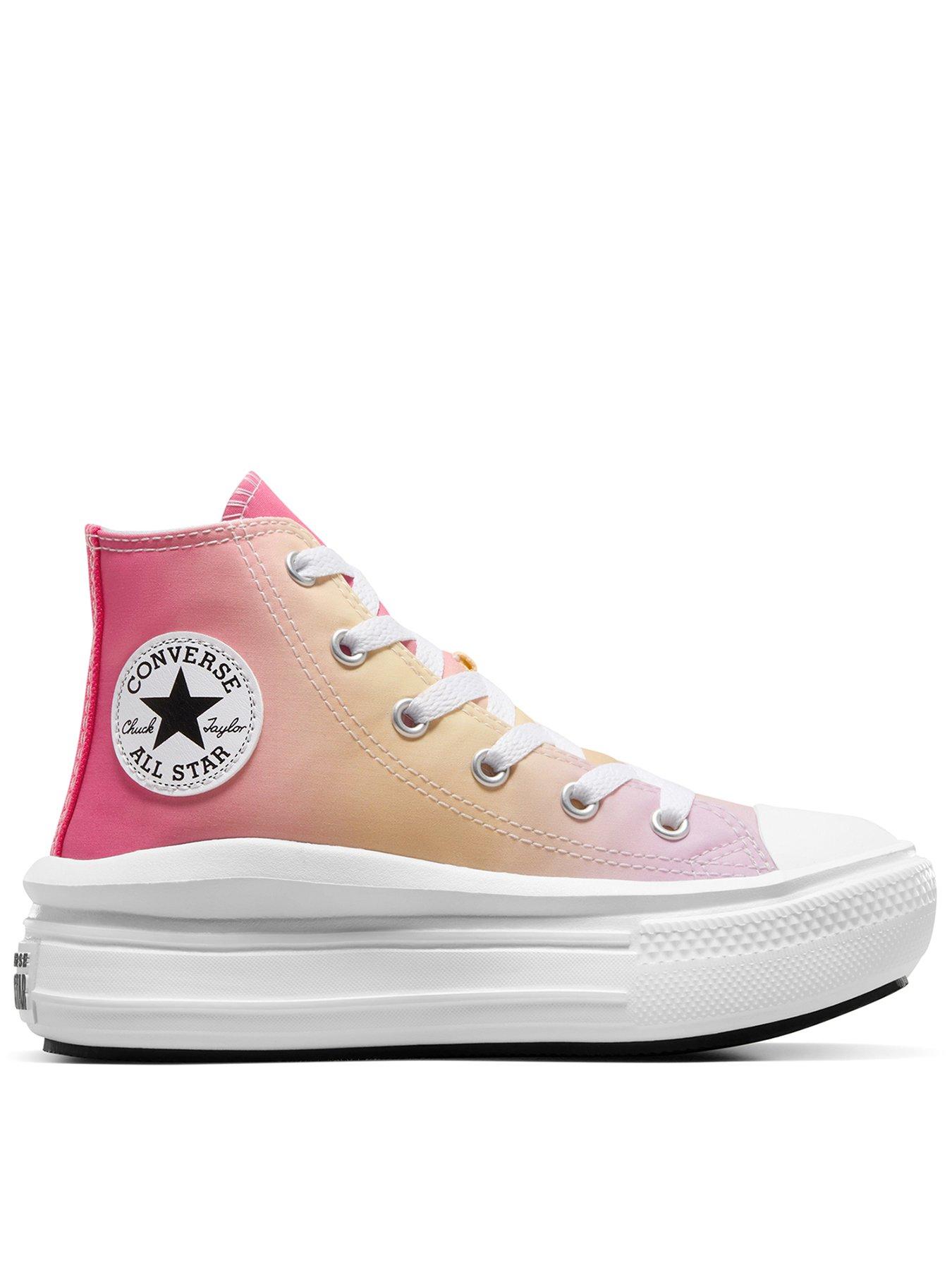 Converse Kids Girls Move Hyper Brights High Tops Trainers Lilac Very