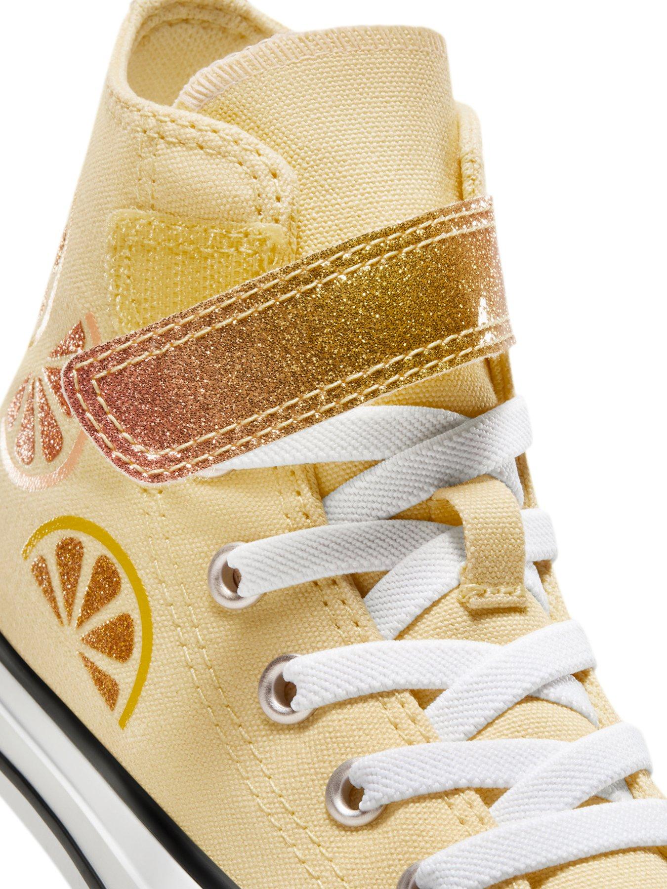 Gold velcro converse best sale