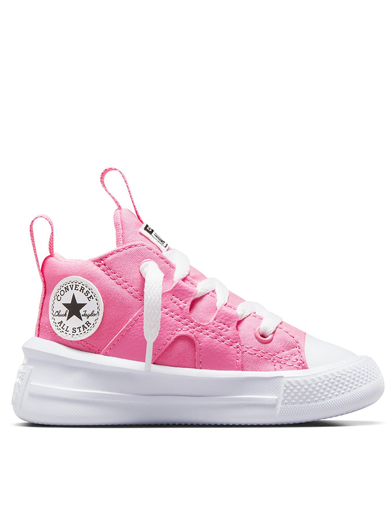 Converse pale pink big sales eyelets glitter ox trainers